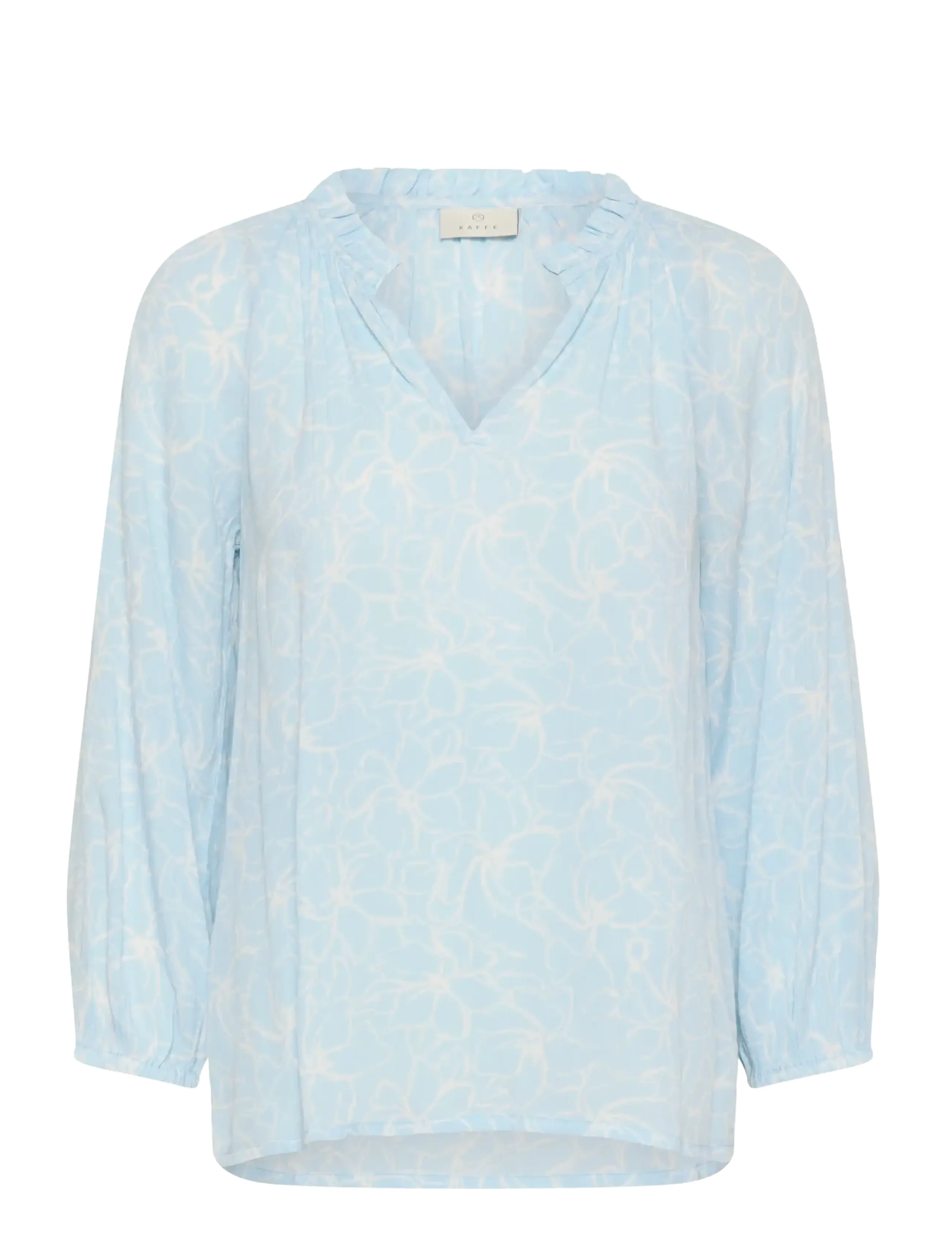 Kaffe KAtine Amber Blouse - Blouses & Shirts - NANTUCKET BREEZE CHALK FLOWER / blue