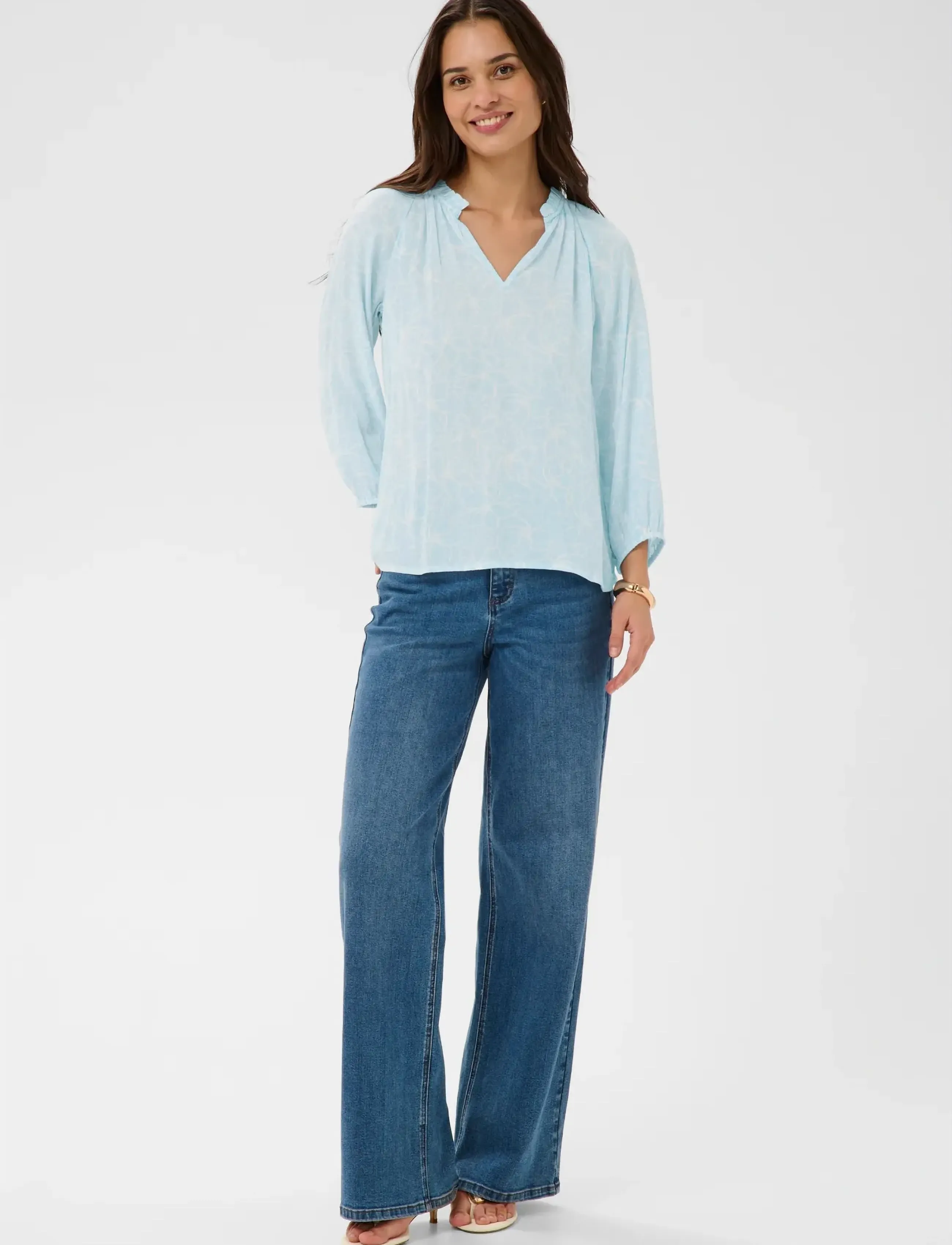 Kaffe - KAtine Amber Blouse - langærmede bluser - nantucket breeze chalk flower - 3