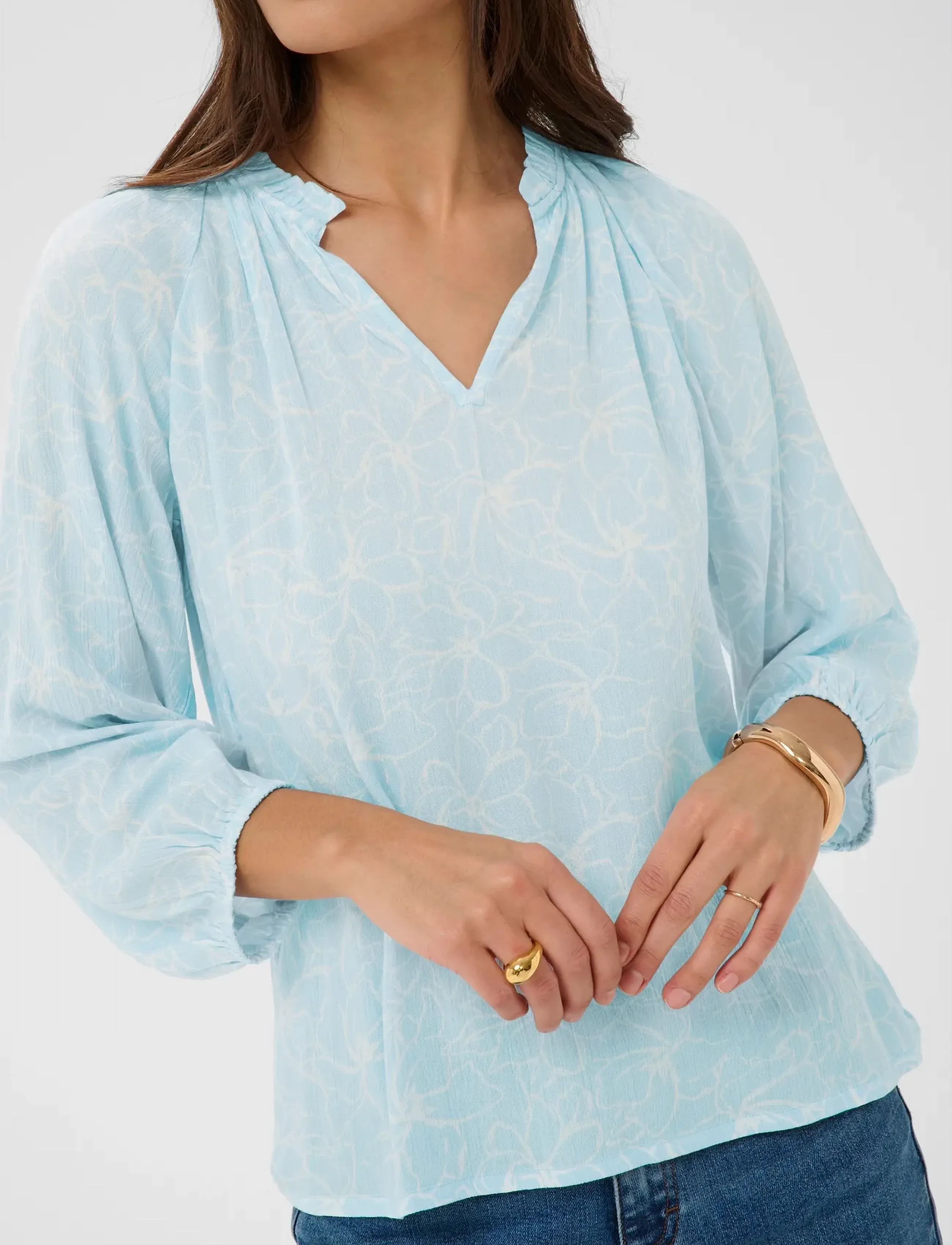 Kaffe - KAtine Amber Blouse - langærmede bluser - nantucket breeze chalk flower - 5