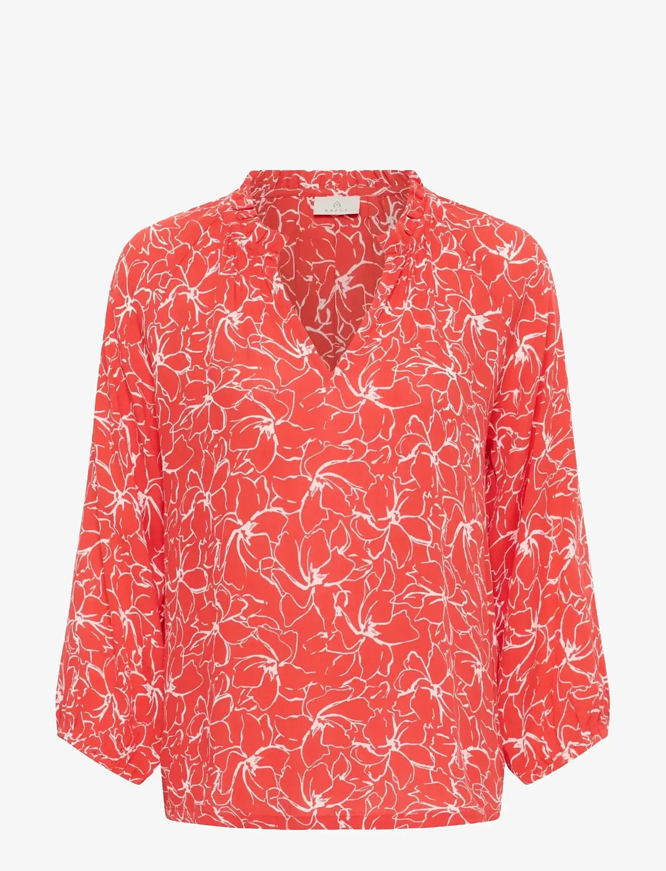 Kaffe - KAtine Amber Blouse - langærmede bluser - poppy red chalk flower - 1