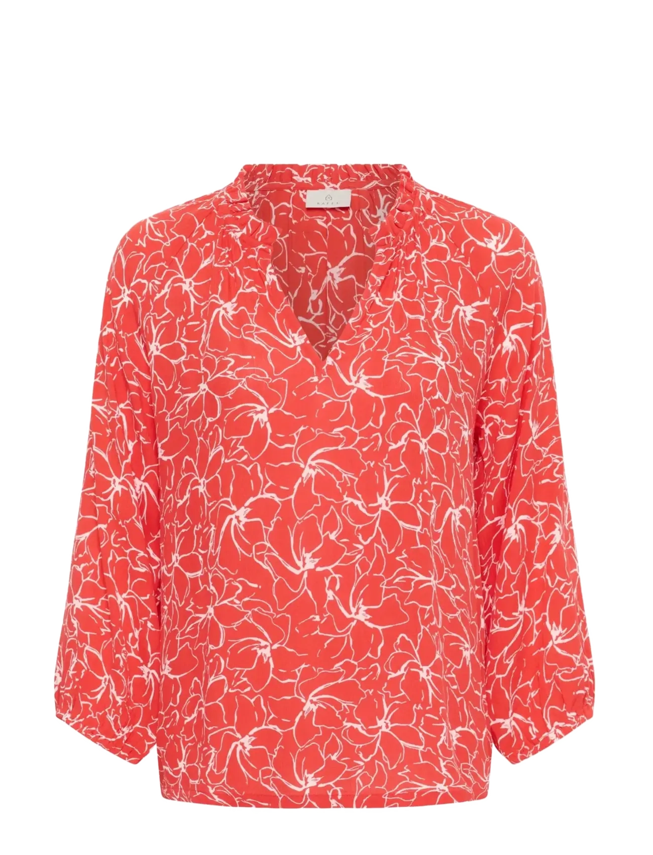 Kaffe KAtine Amber Blouse - Bluser - POPPY RED CHALK FLOWER / red
