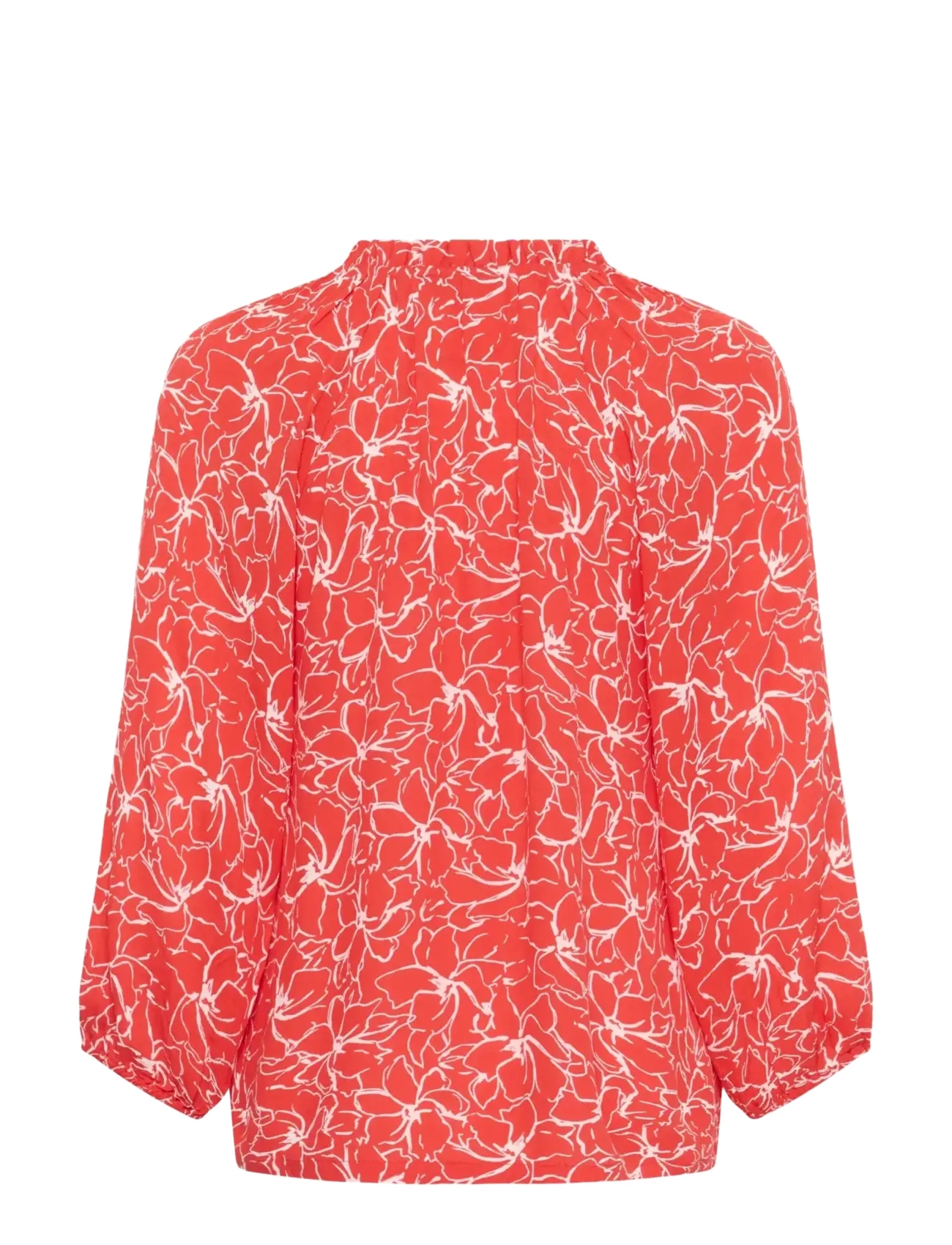 Kaffe - KAtine Amber Blouse - long sleeved blouses - poppy red chalk flower - 2