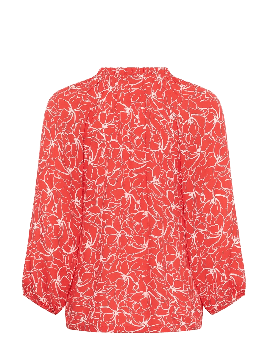 Kaffe - KAtine Amber Blouse - pikkade varrukatega pluusid - poppy red chalk flower - 2