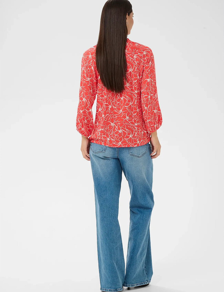 Kaffe - KAtine Amber Blouse - pikkade varrukatega pluusid - poppy red chalk flower - 4