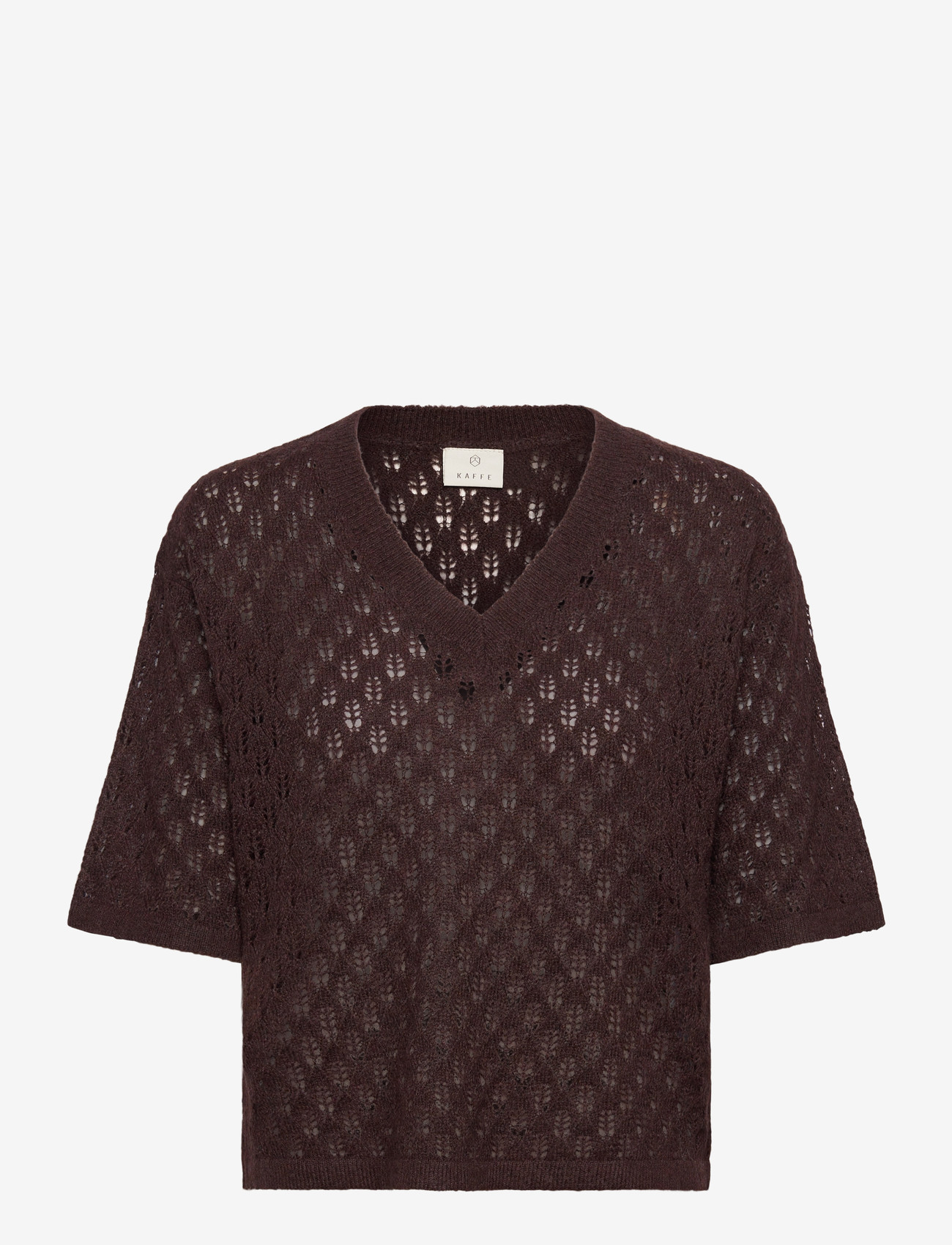 Kaffe - KAlourine V-Neck Pullover - striktrøjer - fudge melange - 0