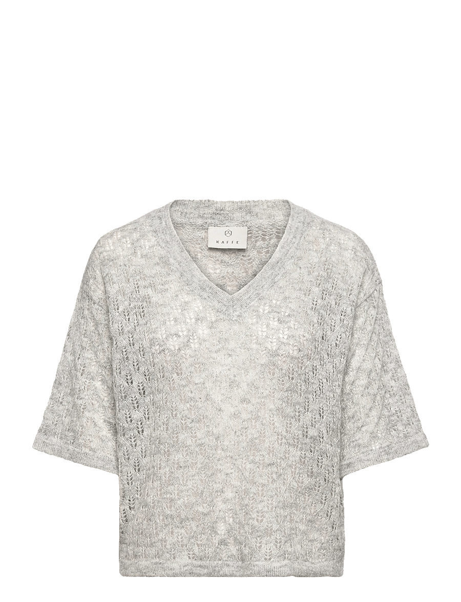 Kaffe - KAlourine V-Neck Pullover - pullover - light grey melange - 0