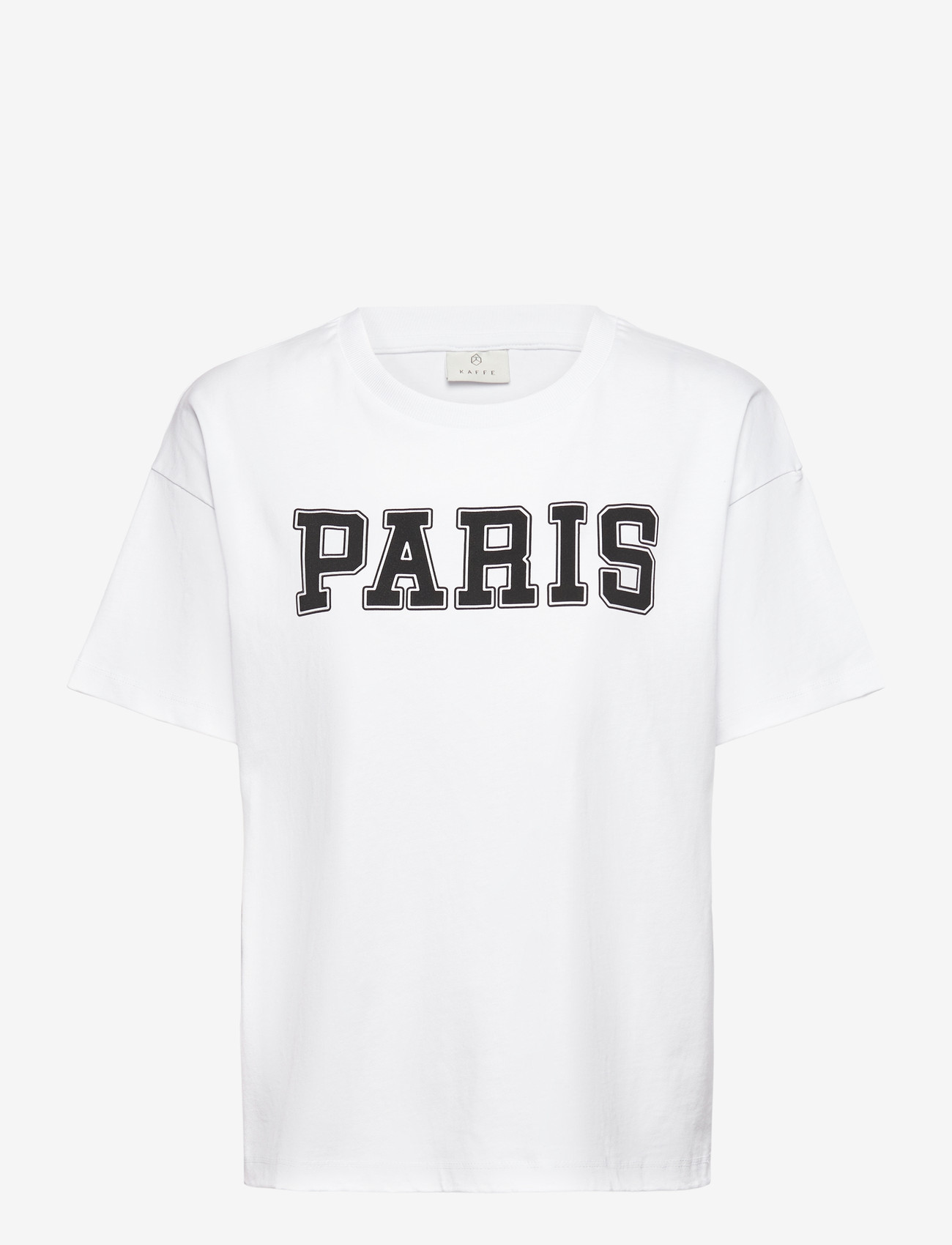 Kaffe - KAadelina T-Shirt - t-shirts - optical white/black text print - 0