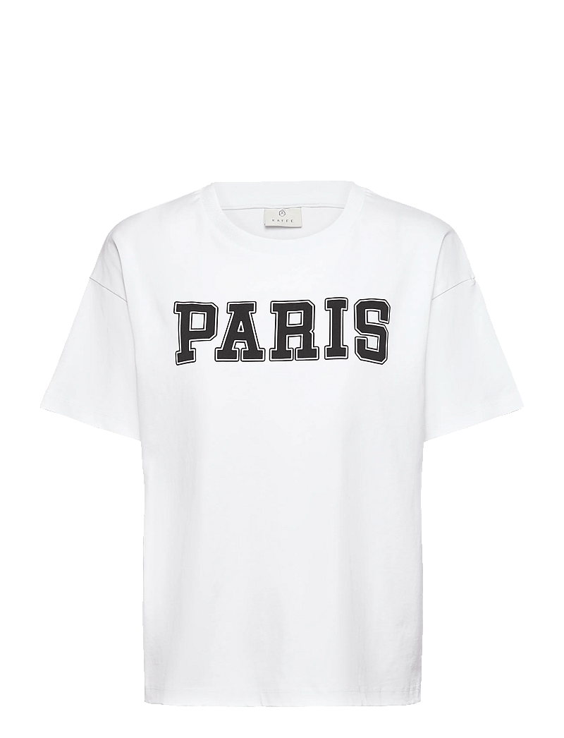 Kaffe - KAadelina T-Shirt - t-shirts - optical white/black text print - 0
