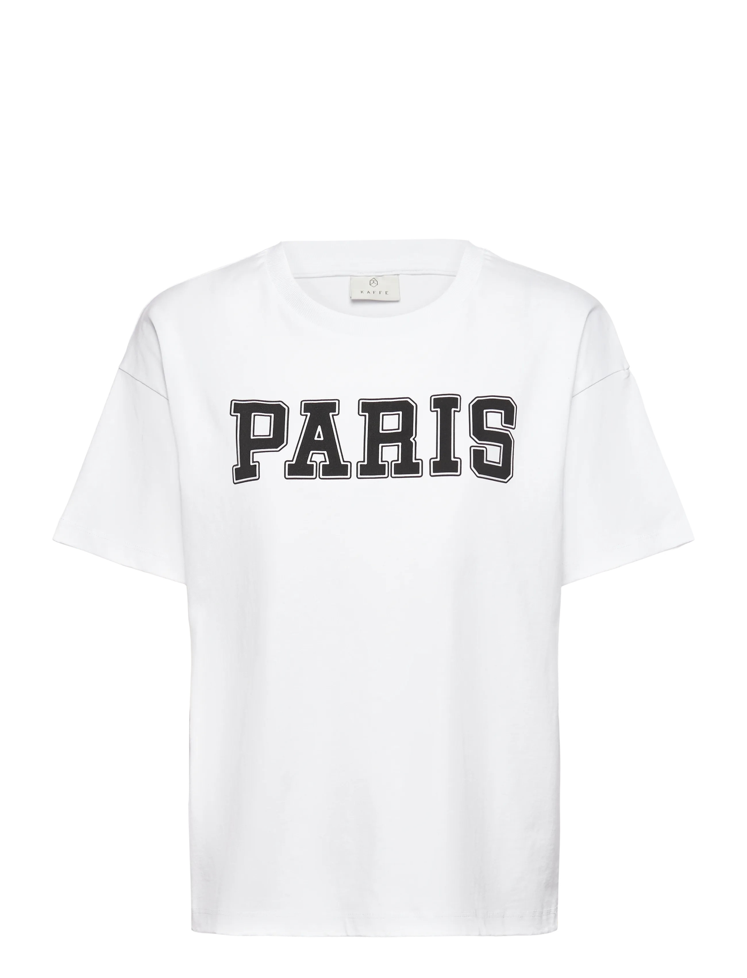 Kaffe KAadelina T-Shirt - Tøj - OPTICAL WHITE/BLACK TEXT PRINT / white