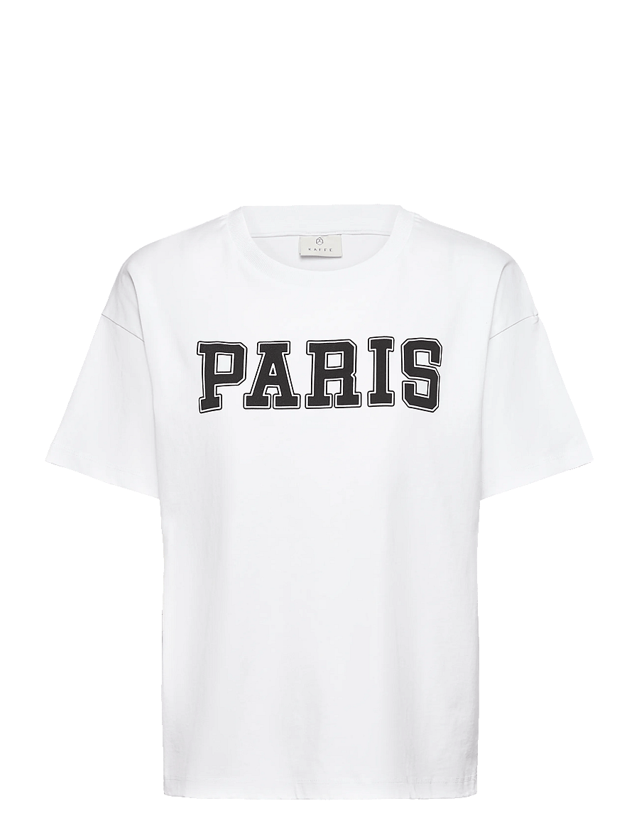 Kaffe - KAadelina T-Shirt - t-shirts - optical white/black text print - 0
