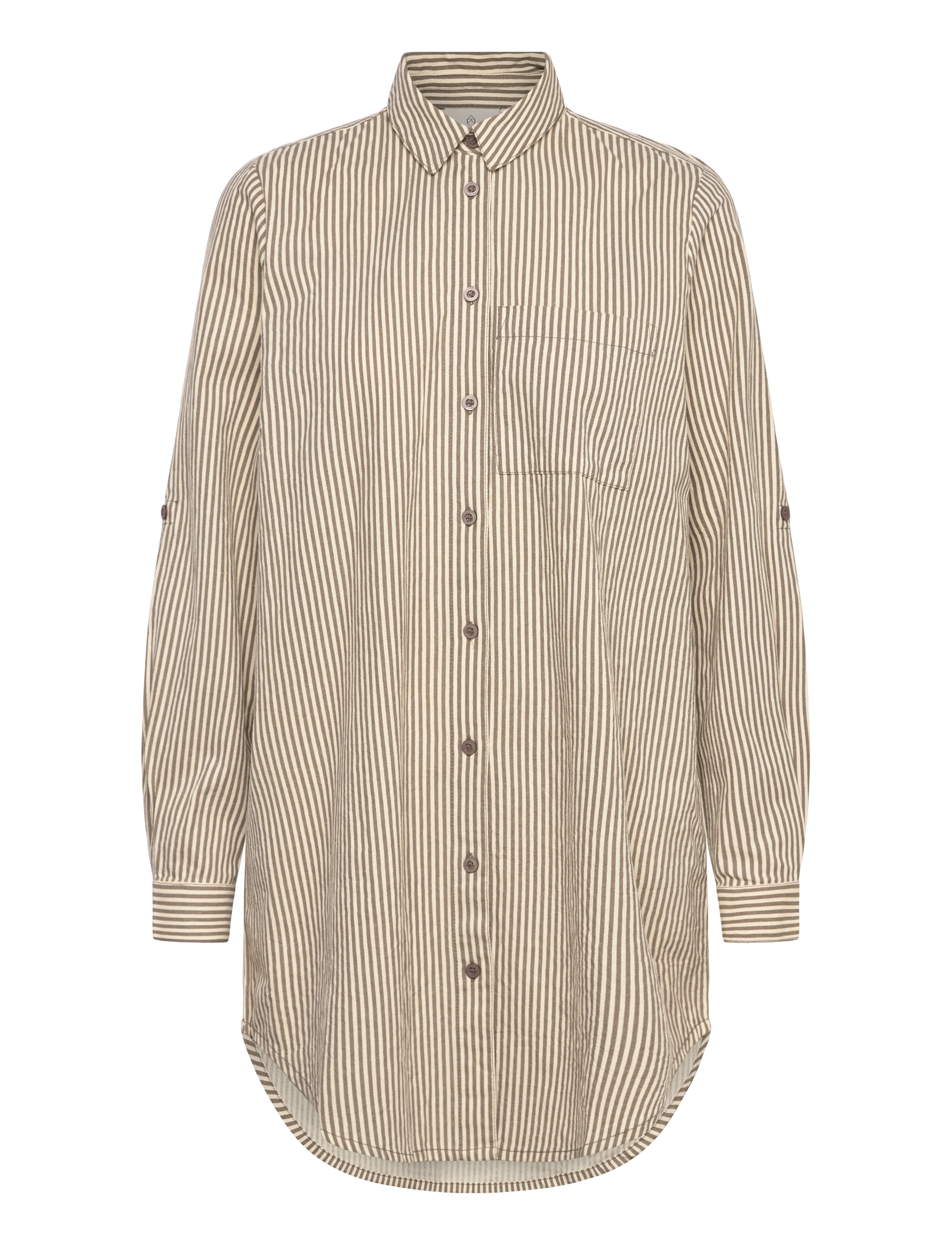 KAFFE Kanaya Gestreift Shirt Tunika Beige - 42 - Damen