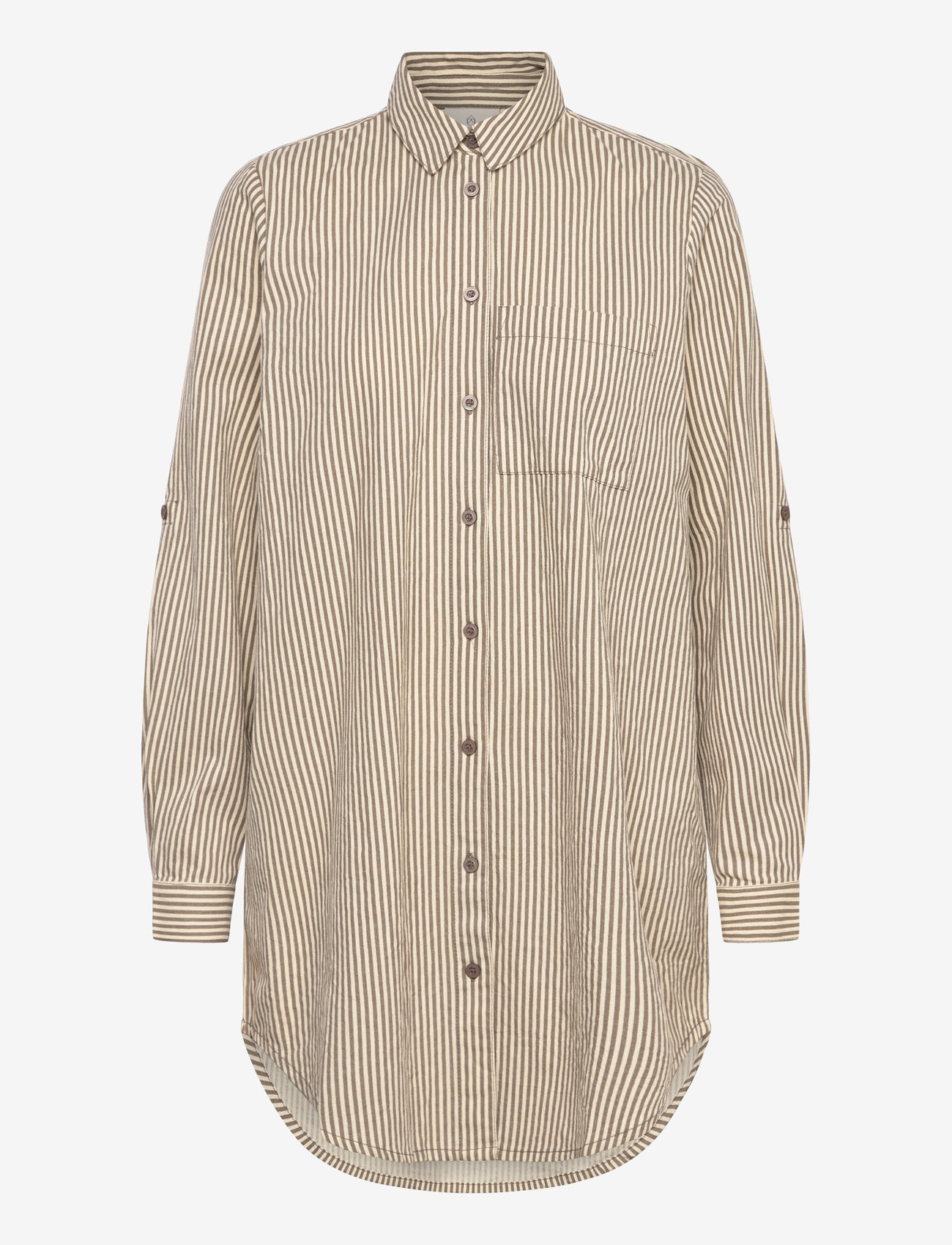 Kaffe - KAnaya Striped Shirt Tunic - langärmlige hemden - brindle / turtledove stripe - 1