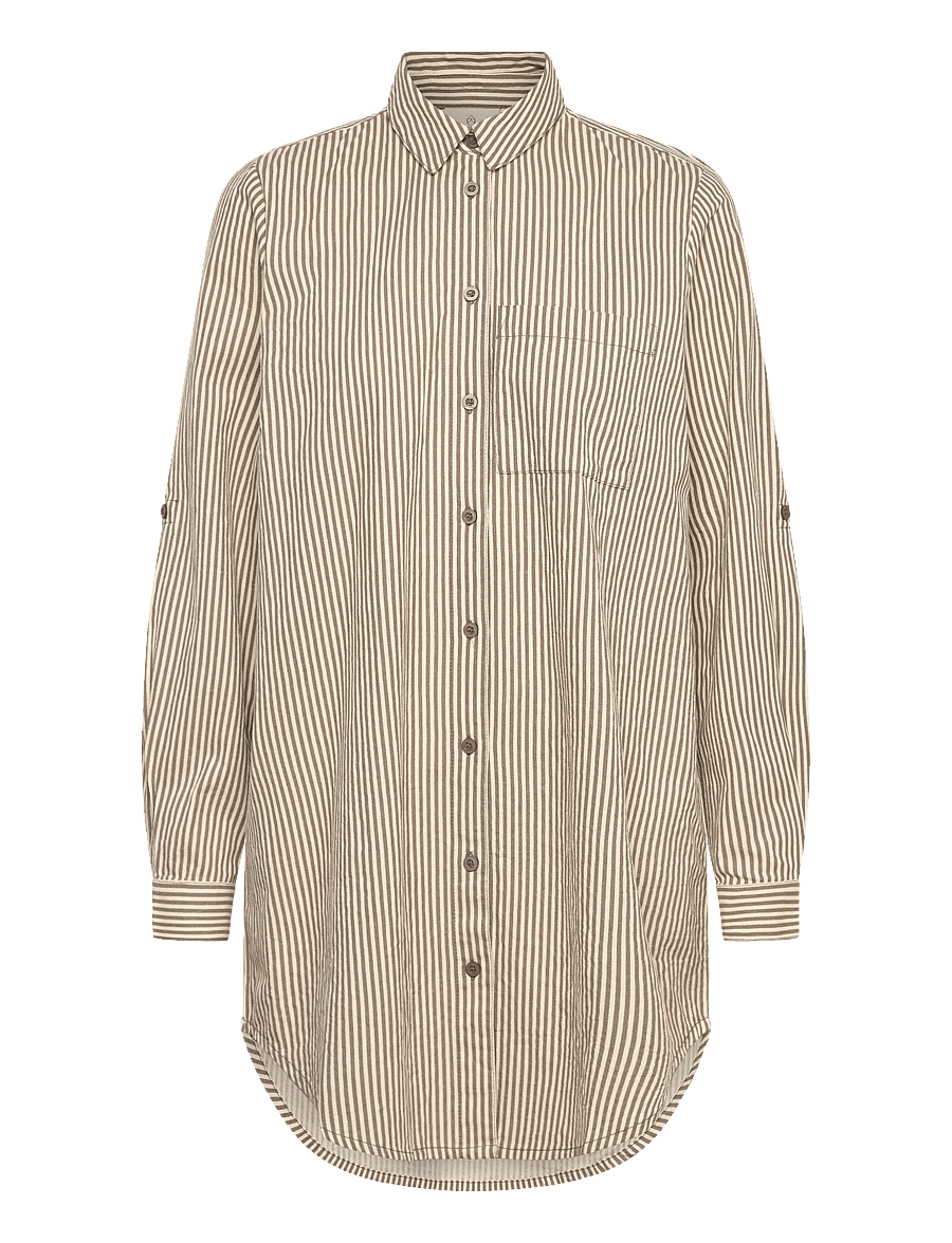 Kaffe - KAnaya Striped Shirt Tunic - chemises à manches longues - brindle / turtledove stripe - 1