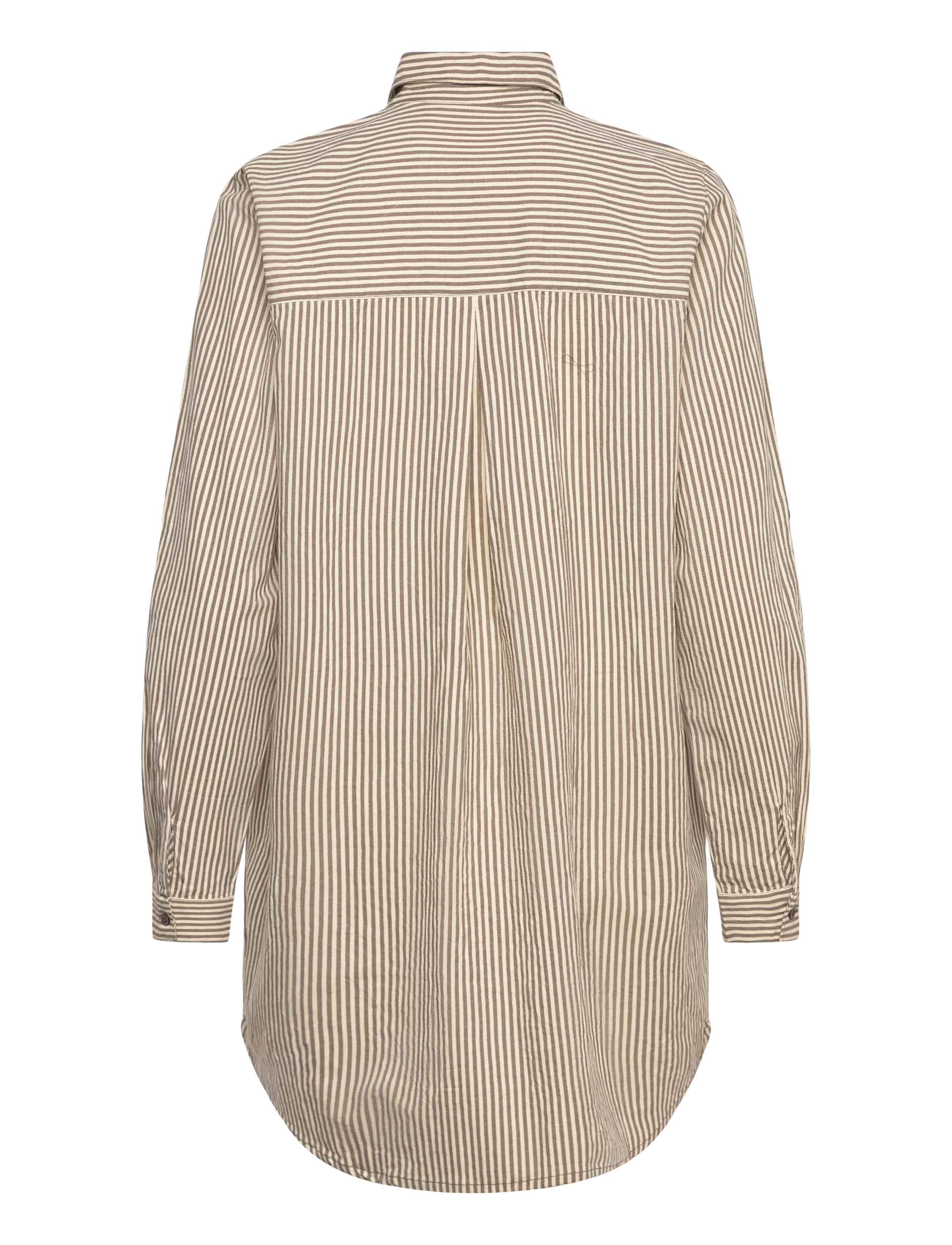 Kaffe - KAnaya Striped Shirt Tunic - long-sleeved shirts - brindle / turtledove stripe - 2