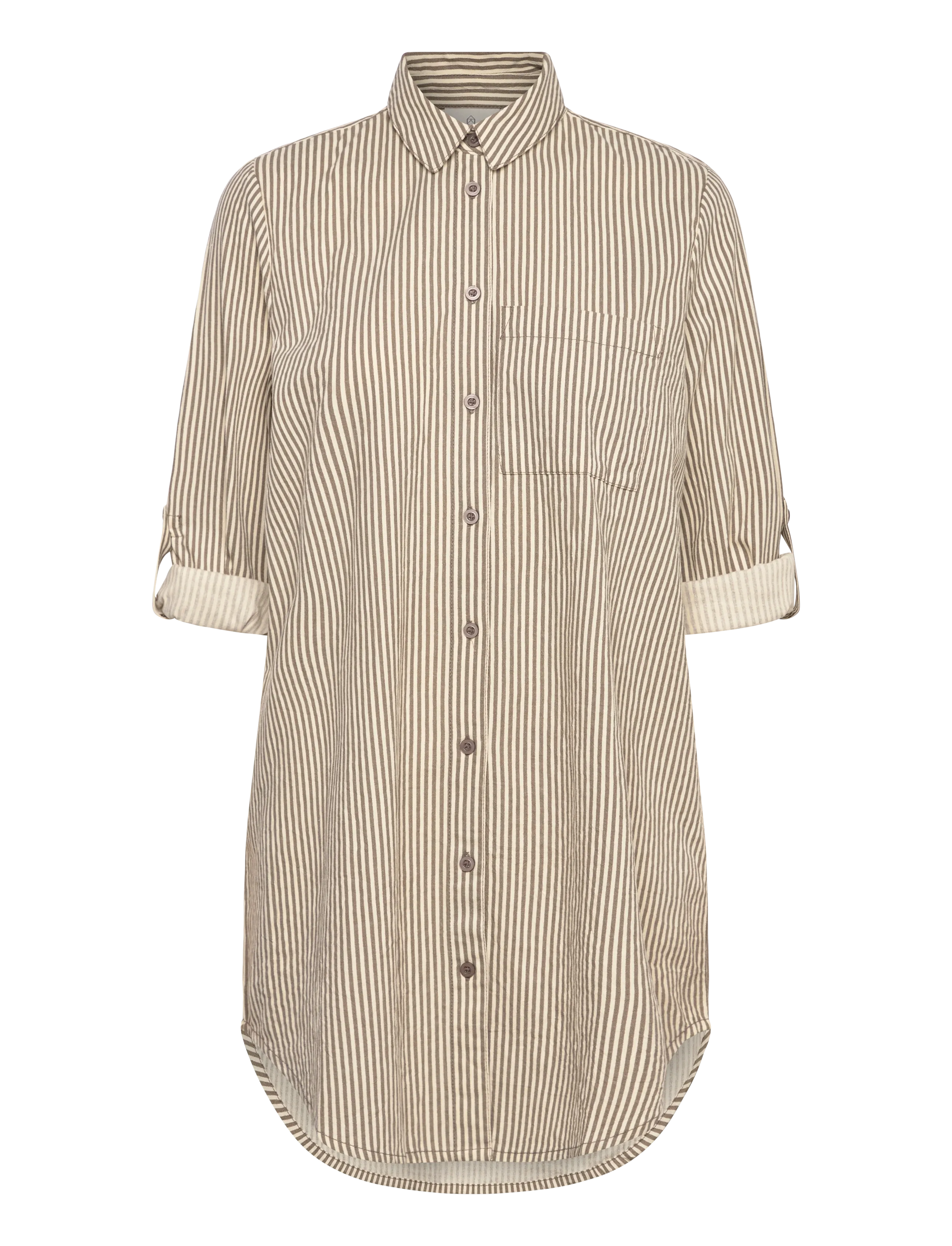 Kaffe - KAnaya Striped Shirt Tunic - long-sleeved shirts - brindle / turtledove stripe - 3