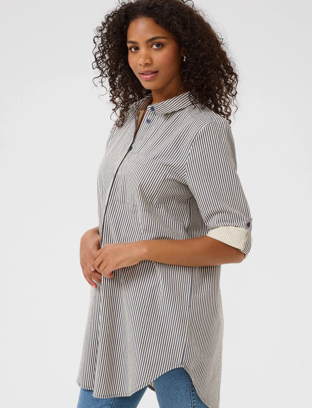 Kaffe - KAnaya Striped Shirt Tunic - tunikaer - midnight/white stripe - 0