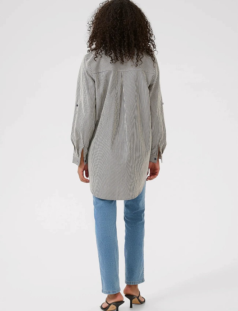 Kaffe - KAnaya Striped Shirt Tunic - chemises à manches longues - midnight/white stripe - 4