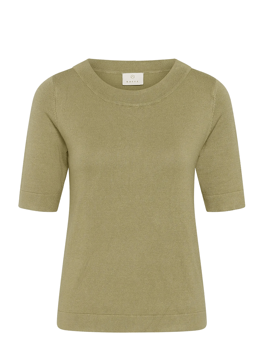 Kaffe - KAlizza boatneck solid Pullover - jumpers - aloe - 0