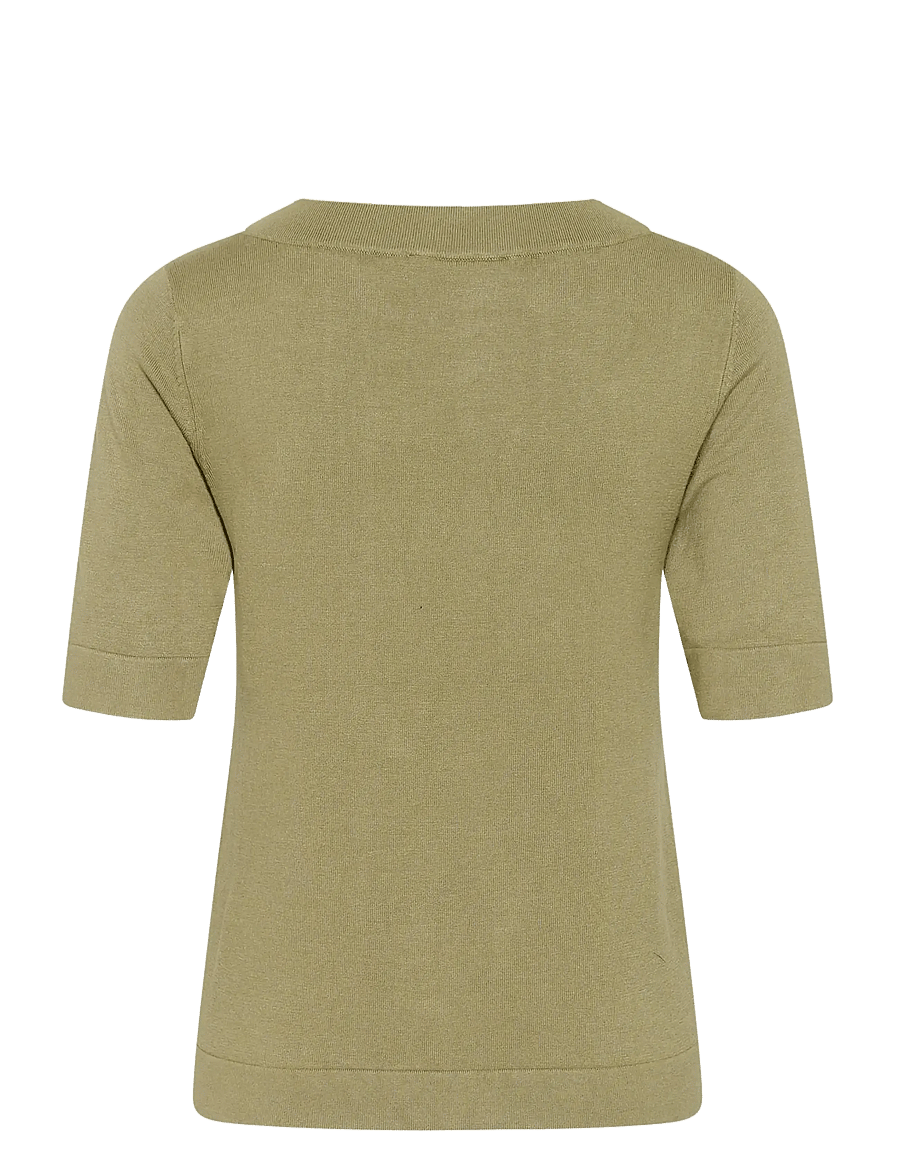 Kaffe - KAlizza boatneck solid Pullover - jumpers - aloe - 1