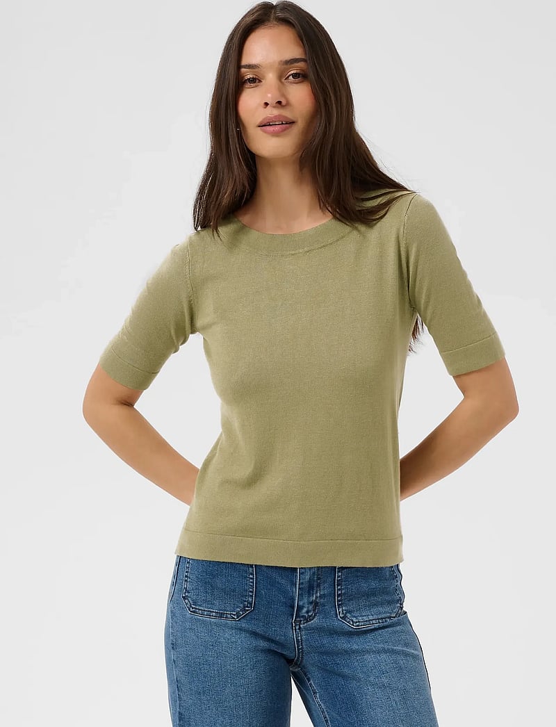 Kaffe - KAlizza boatneck solid Pullover - pullover - aloe - 2