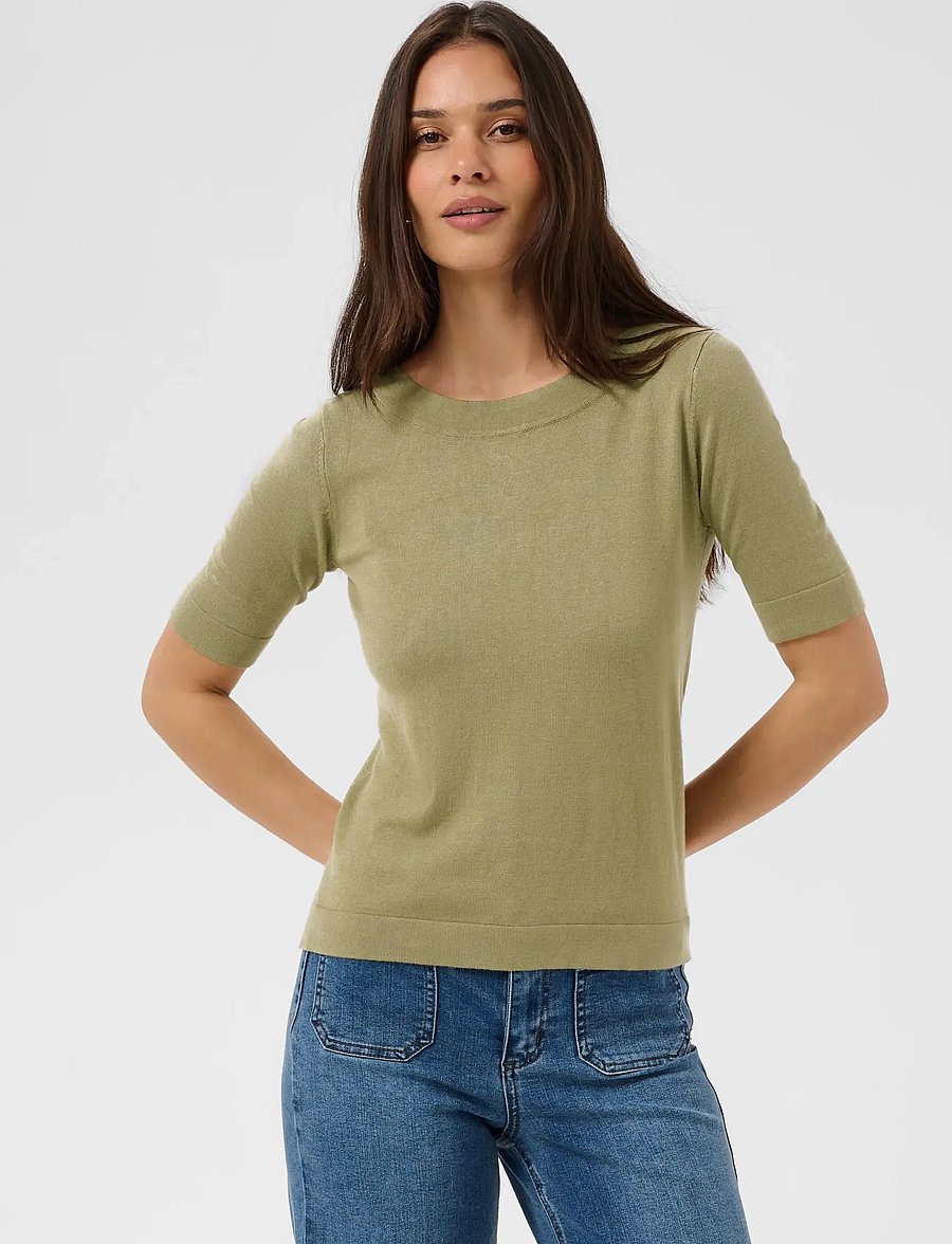 Kaffe - KAlizza boatneck solid Pullover - jumpers - aloe - 2