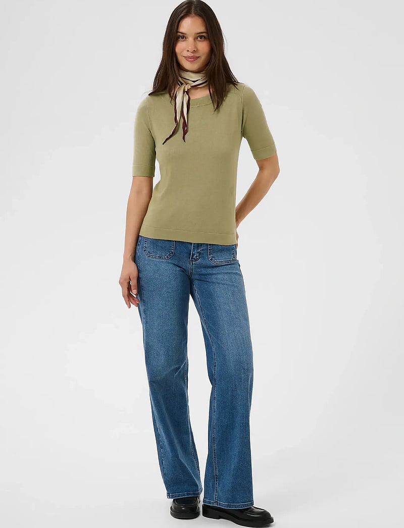 Kaffe - KAlizza boatneck solid Pullover - pullover - aloe - 3