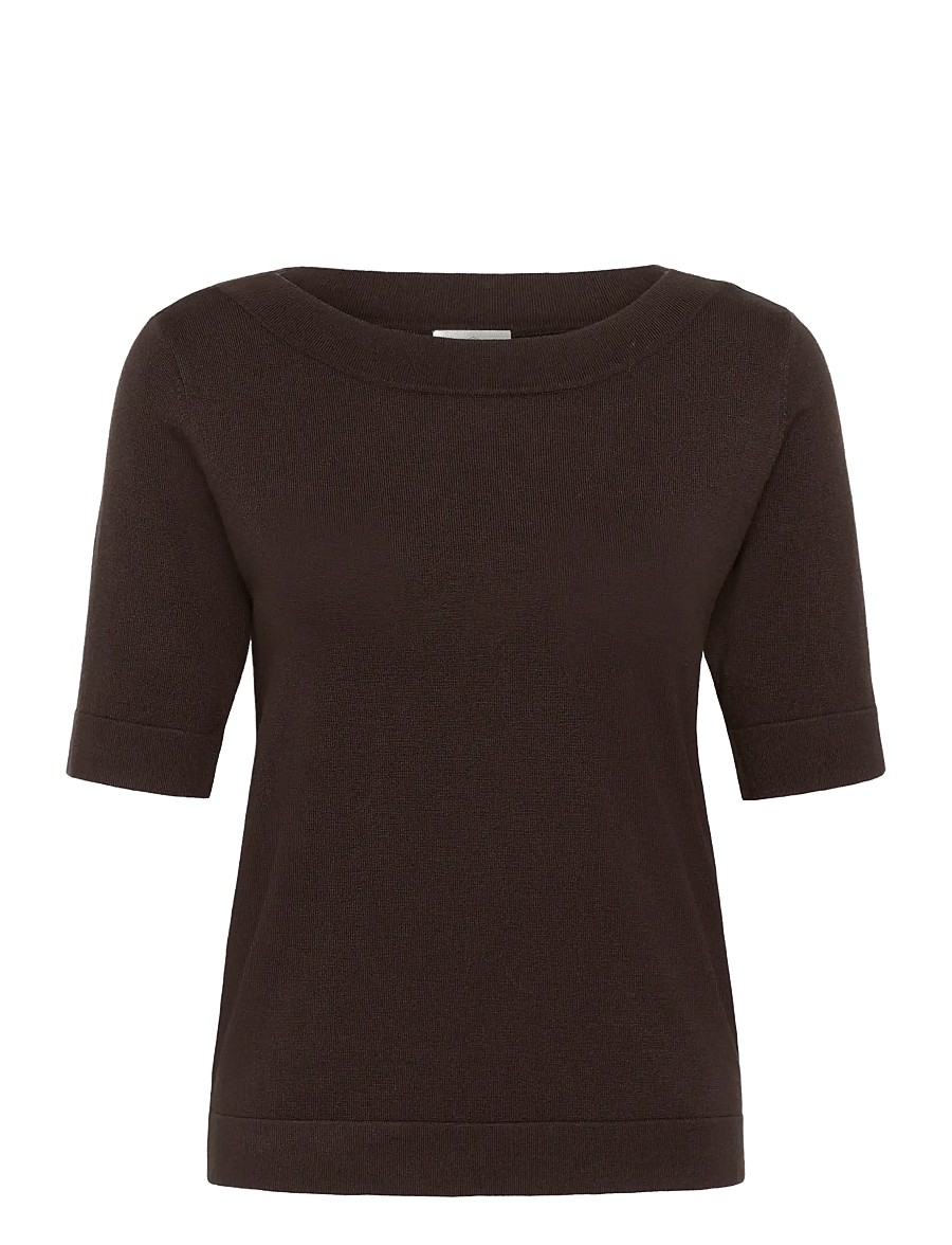 Kaffe - KAlizza boatneck solid Pullover - jumpers - coffee bean - 0