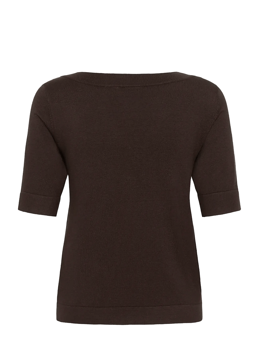 Kaffe - KAlizza boatneck solid Pullover - jumpers - coffee bean - 1