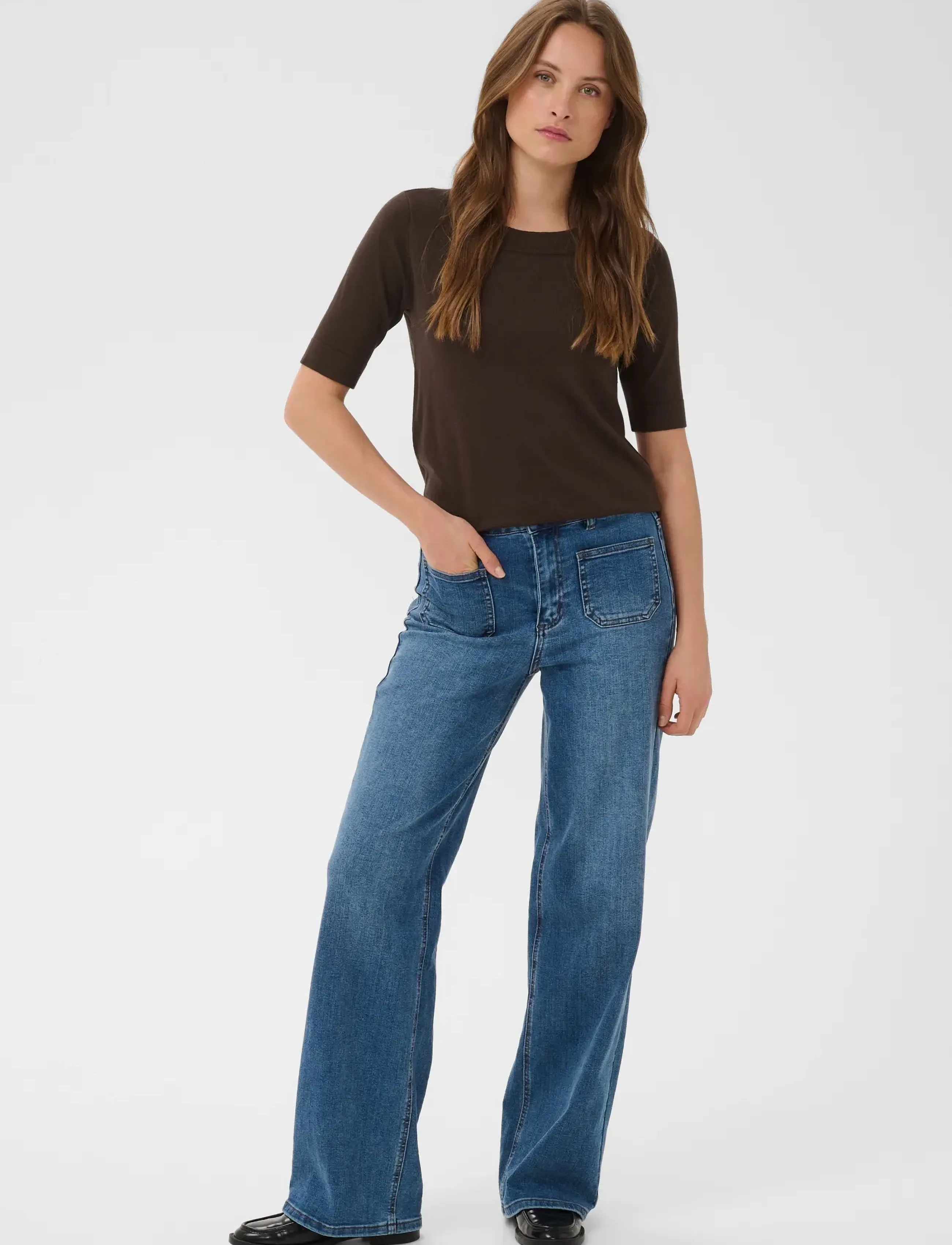 Kaffe - KAlizza boatneck solid Pullover - jumpers - coffee bean - 3