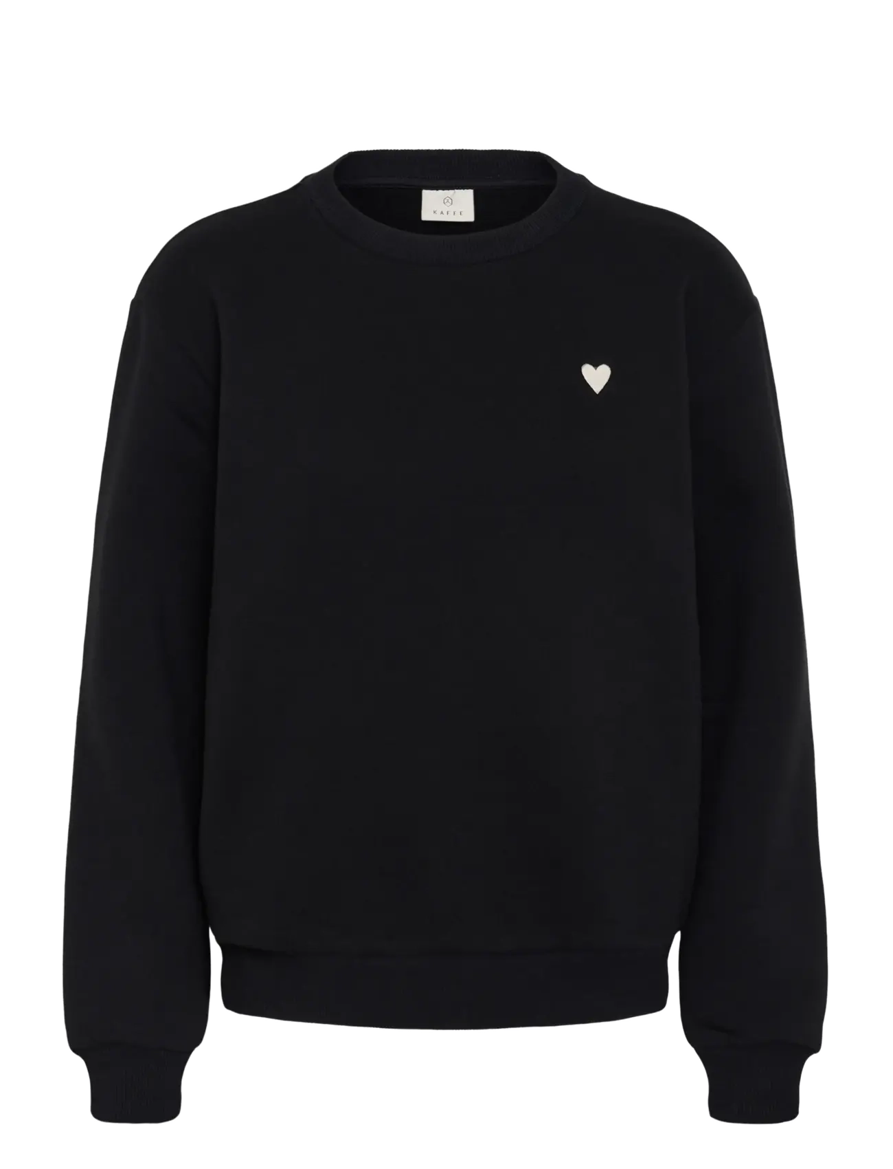 Kaffe KAliddy Sweatshirt - Kaffe - BLACK W/ WHITE HEART / black