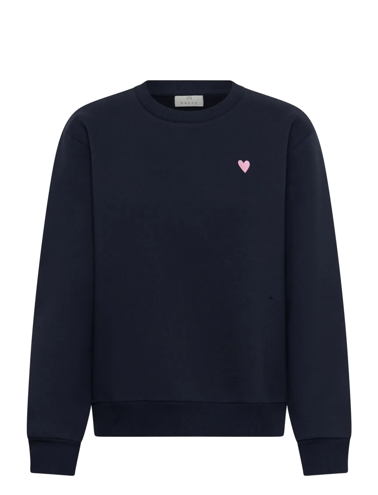 Kaffe KAliddy Sweatshirt - Kaffe - SALUTE W/ PINK HEART / navy