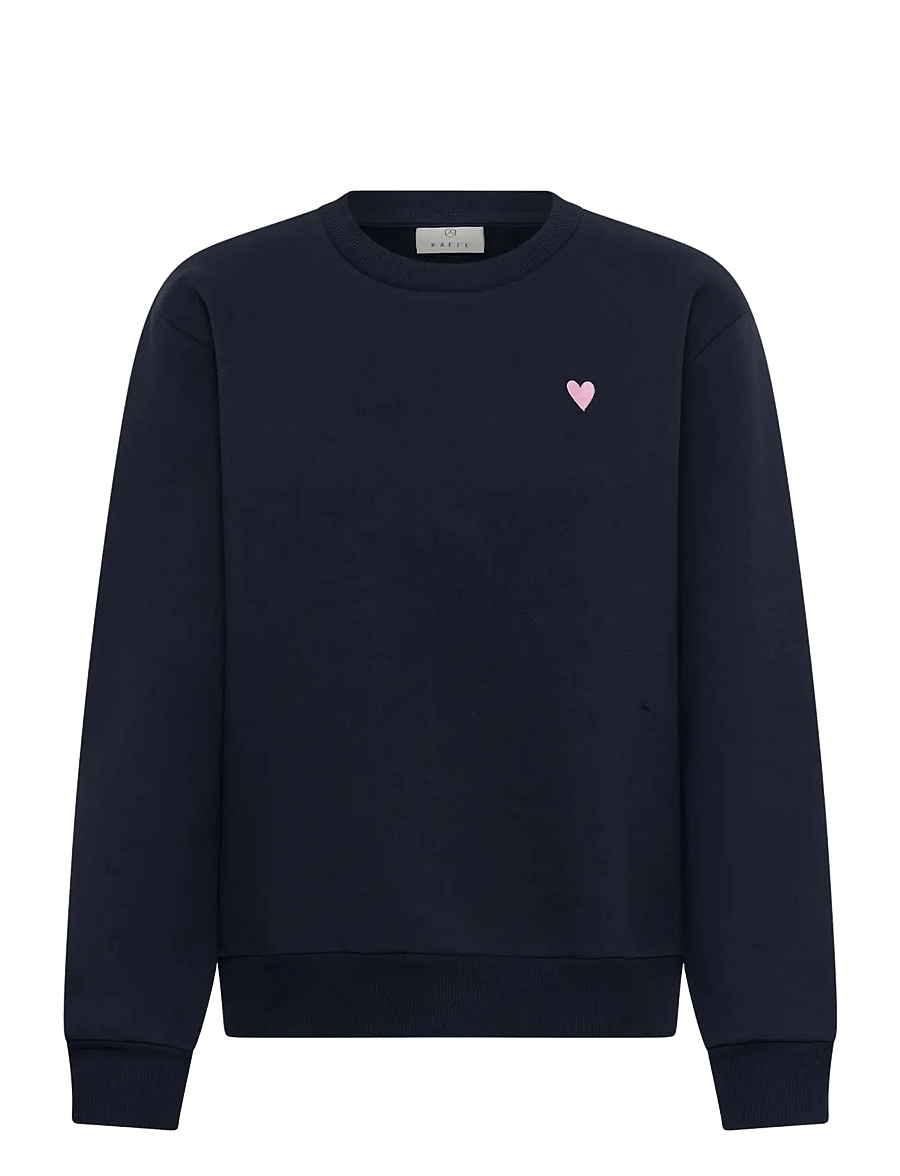 Kaffe - KAliddy Sweatshirt - vardagsstil - salute w/ pink heart - 0