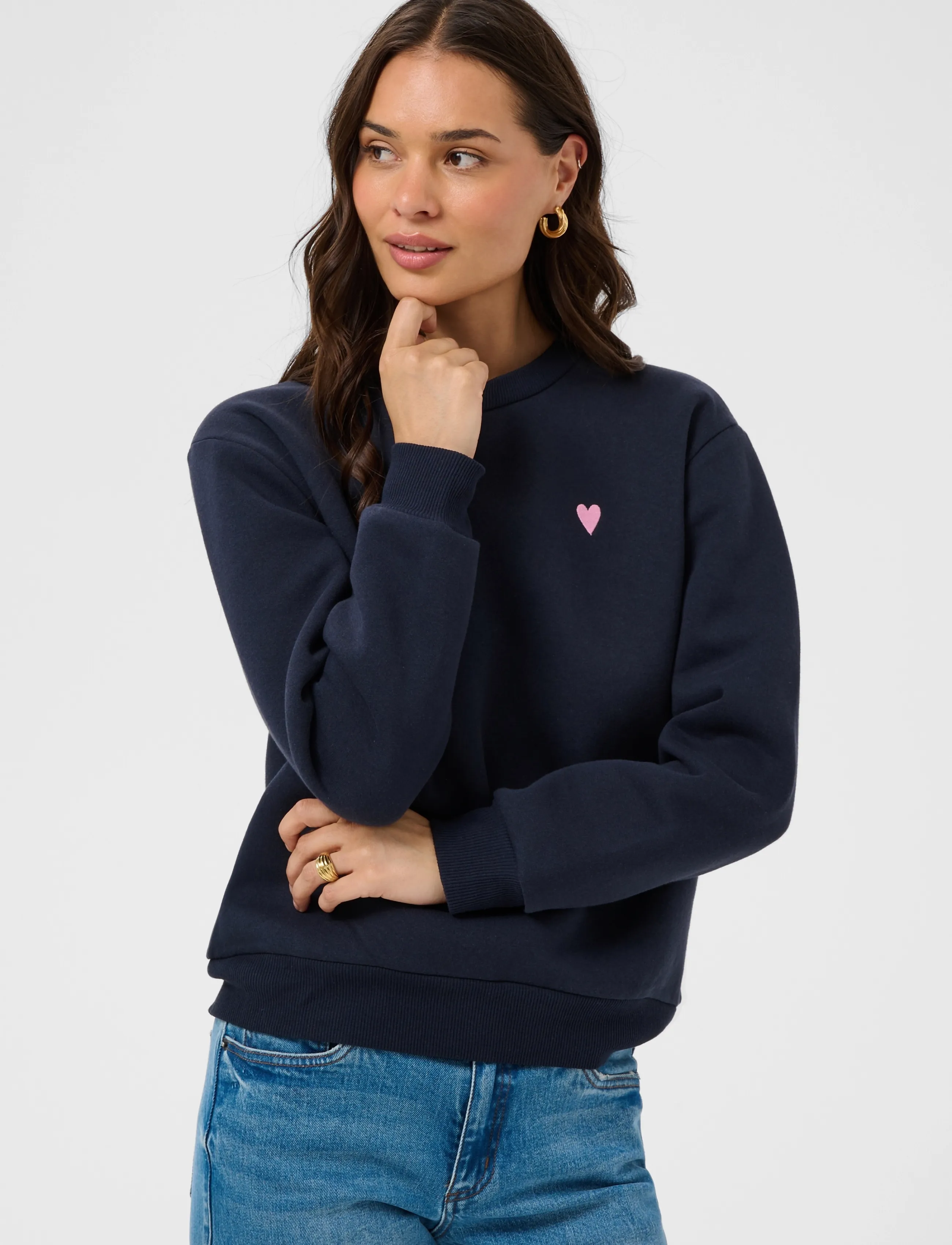 Kaffe - KAliddy Sweatshirt - igapäevane stiil - salute w/ pink heart - 2