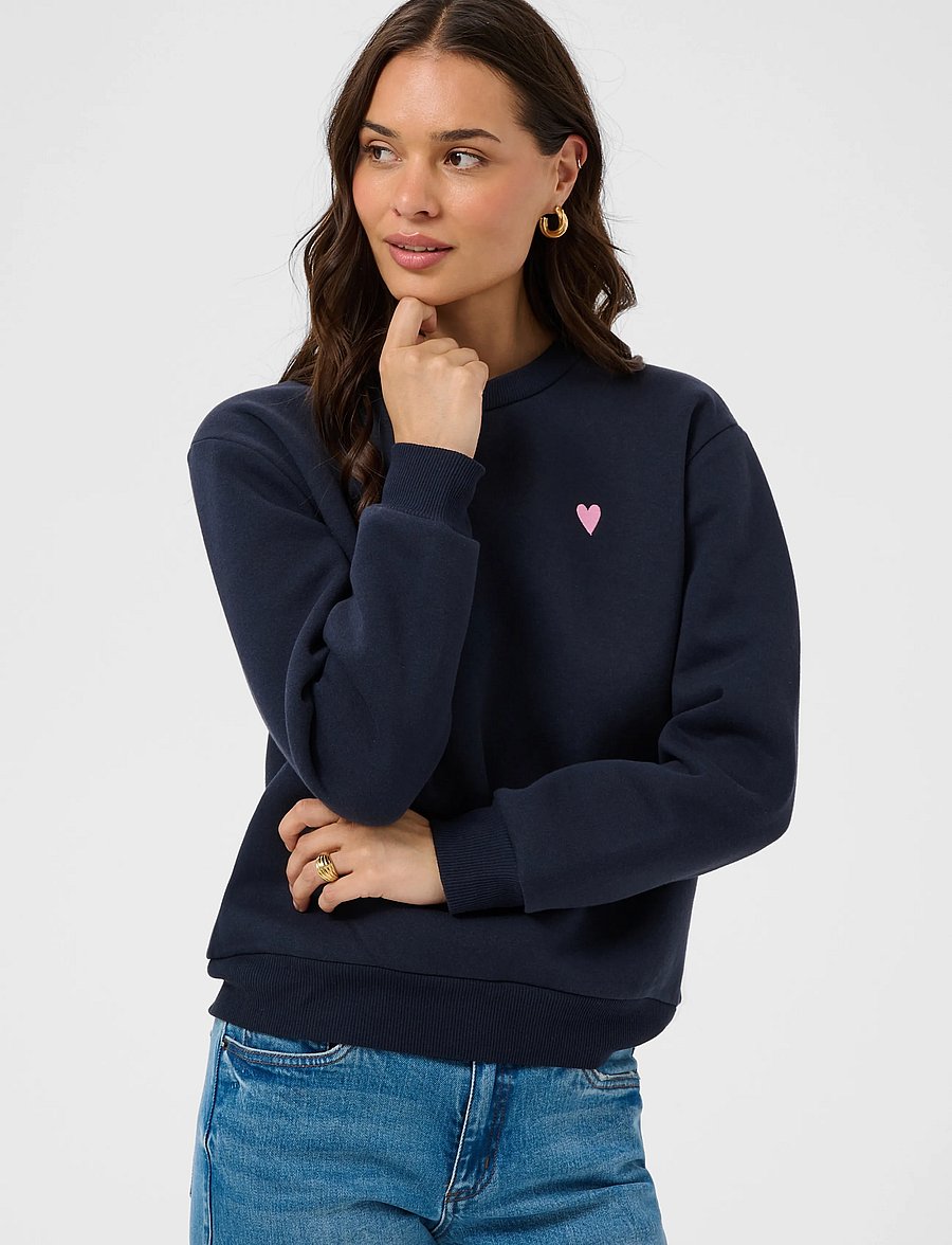 Kaffe - KAliddy Sweatshirt - vardagsstil - salute w/ pink heart - 2