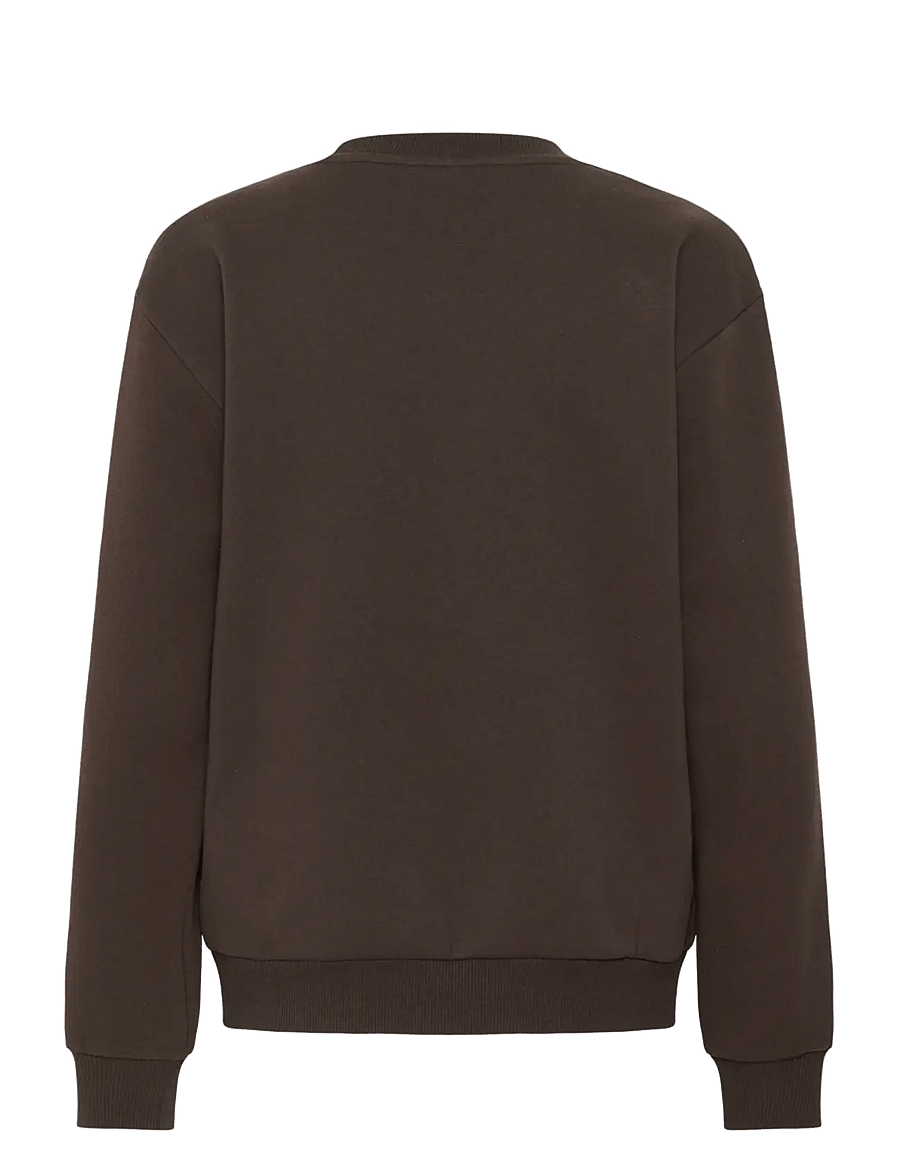 Kaffe - KAliddy Sweatshirt - everyday style - seal brown w. blue heart - 1