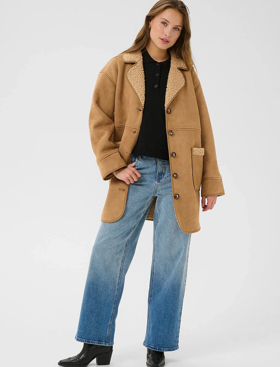 Kaffe - KAmarlie Coat - wolljacken - toasted coconut - 3