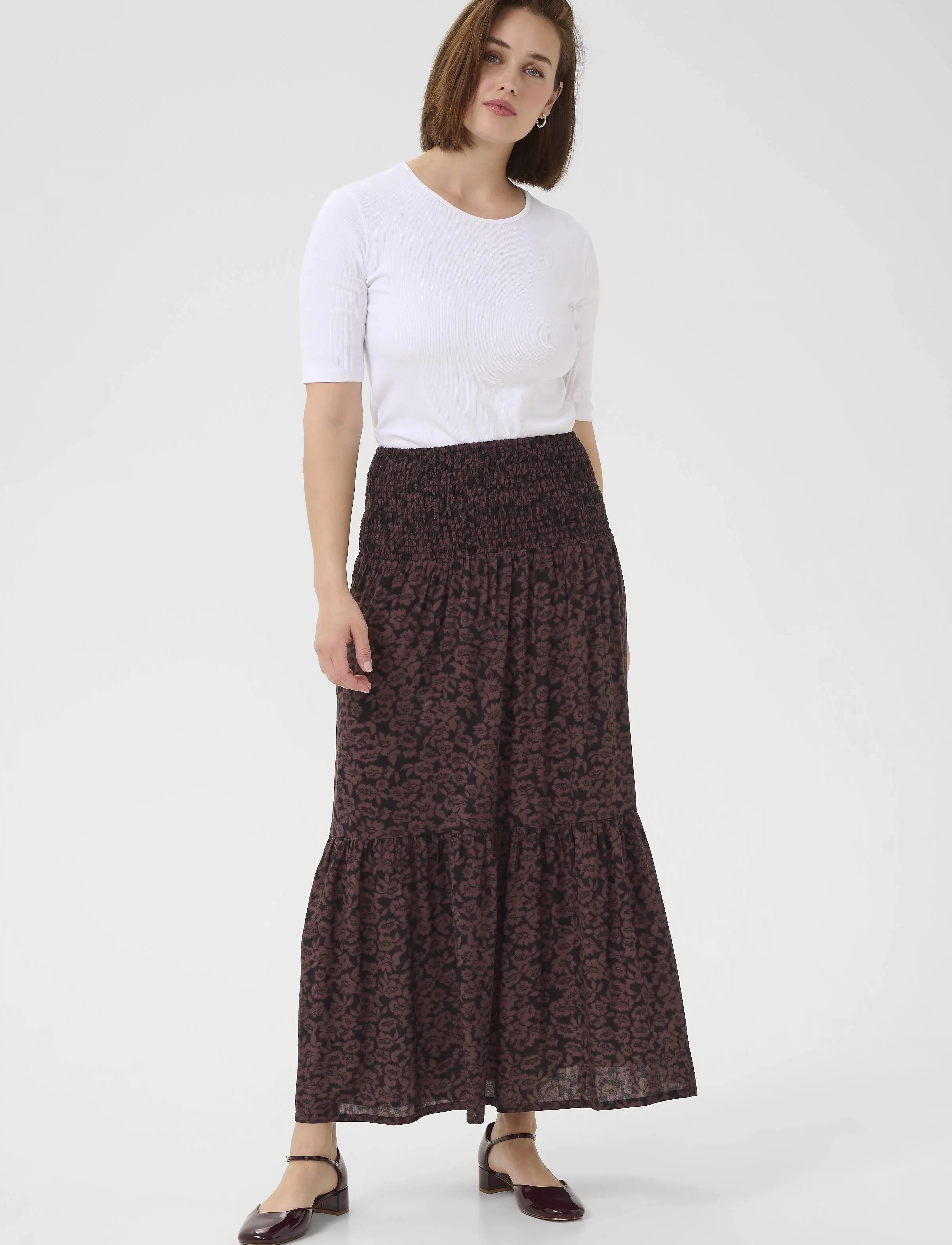 Kaffe - KAbeathe Skirt - maxi röcke - fudge/black flower print - 3