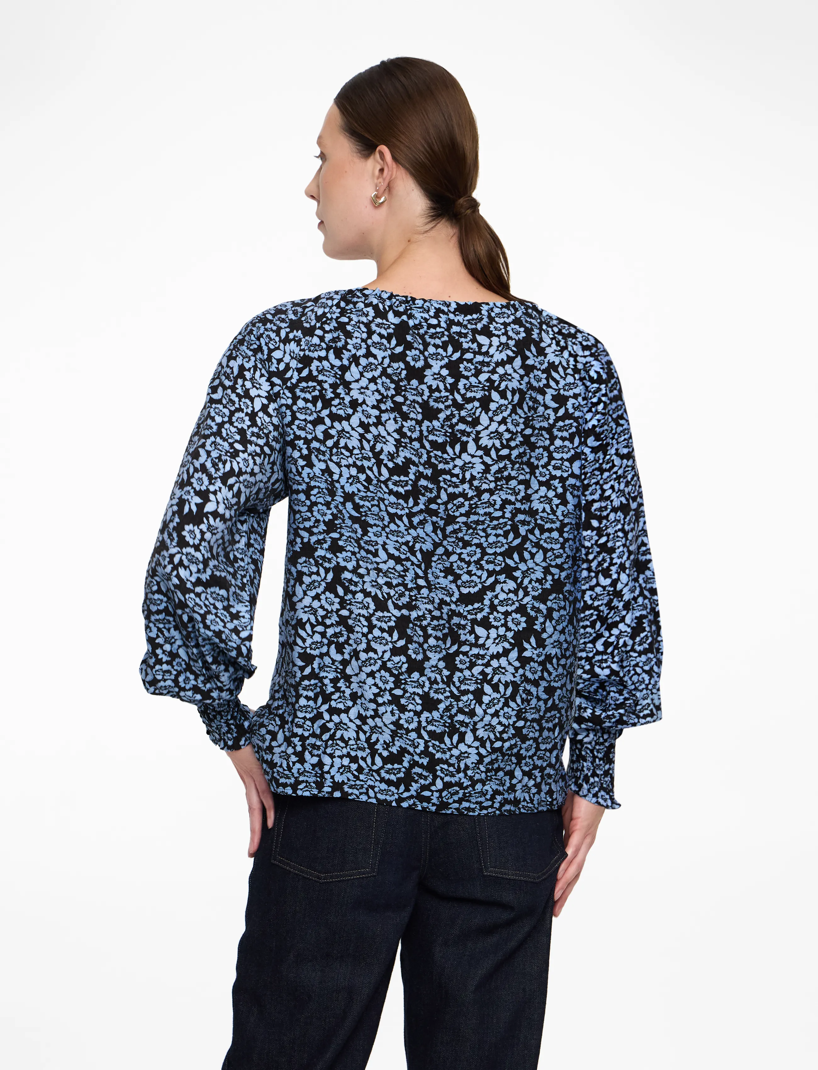 Kaffe - KAamanda Blouse - långärmade blusar - black/windsurfer flower print - 4