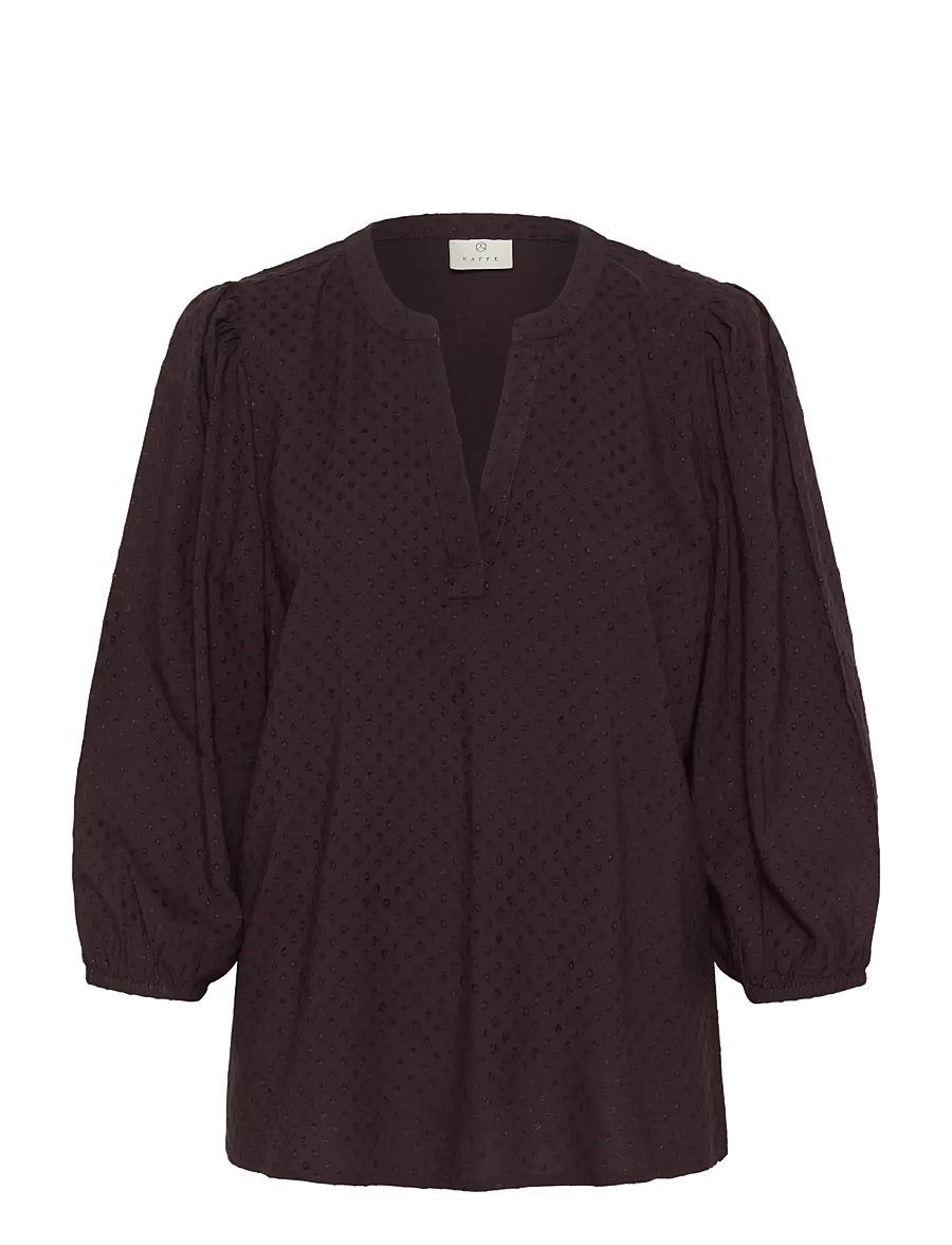 Kaffe - KAannika Blouse - langärmelige blusen - fudge - 1