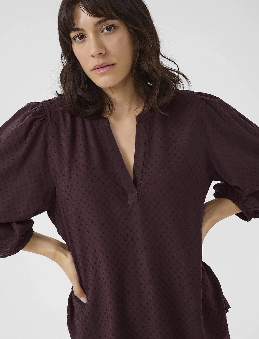 Kaffe - KAannika Blouse - langärmelige blusen - fudge - 5