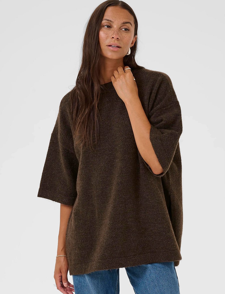 Kaffe - KAniel Pullover - stickade tröjor - chocolate brown melange - 2