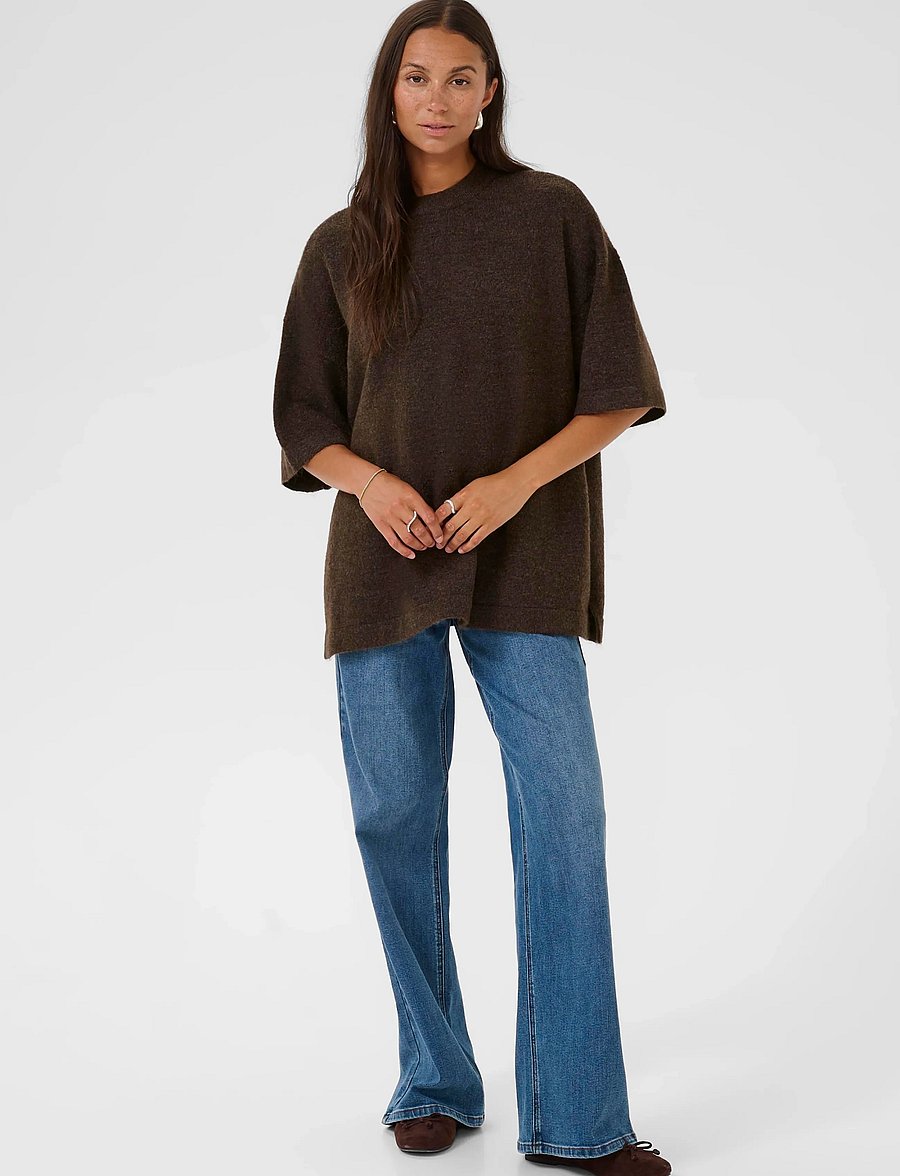 Kaffe - KAniel Pullover - stickade tröjor - chocolate brown melange - 3