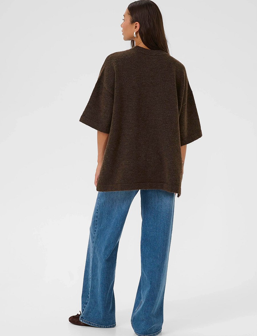 Kaffe - KAniel Pullover - stickade tröjor - chocolate brown melange - 4