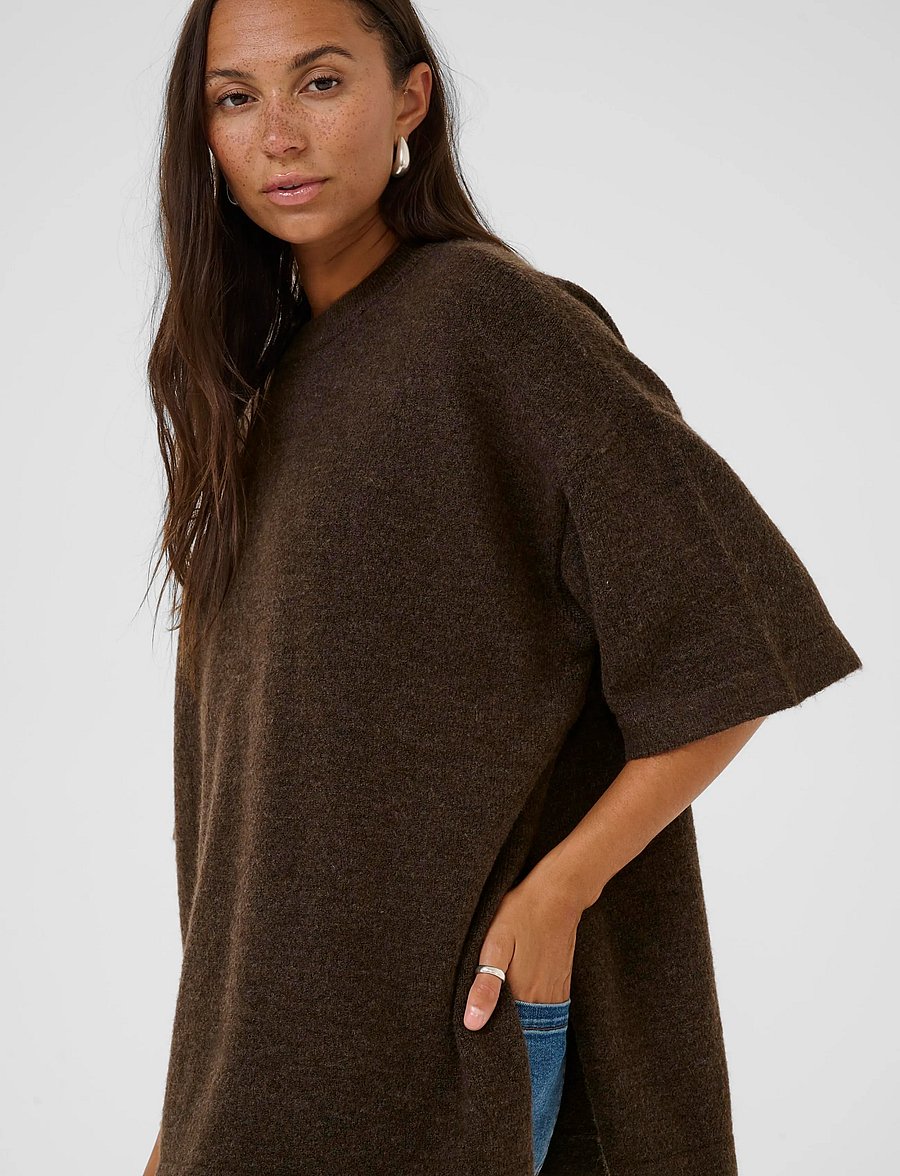 Kaffe - KAniel Pullover - stickade tröjor - chocolate brown melange - 5