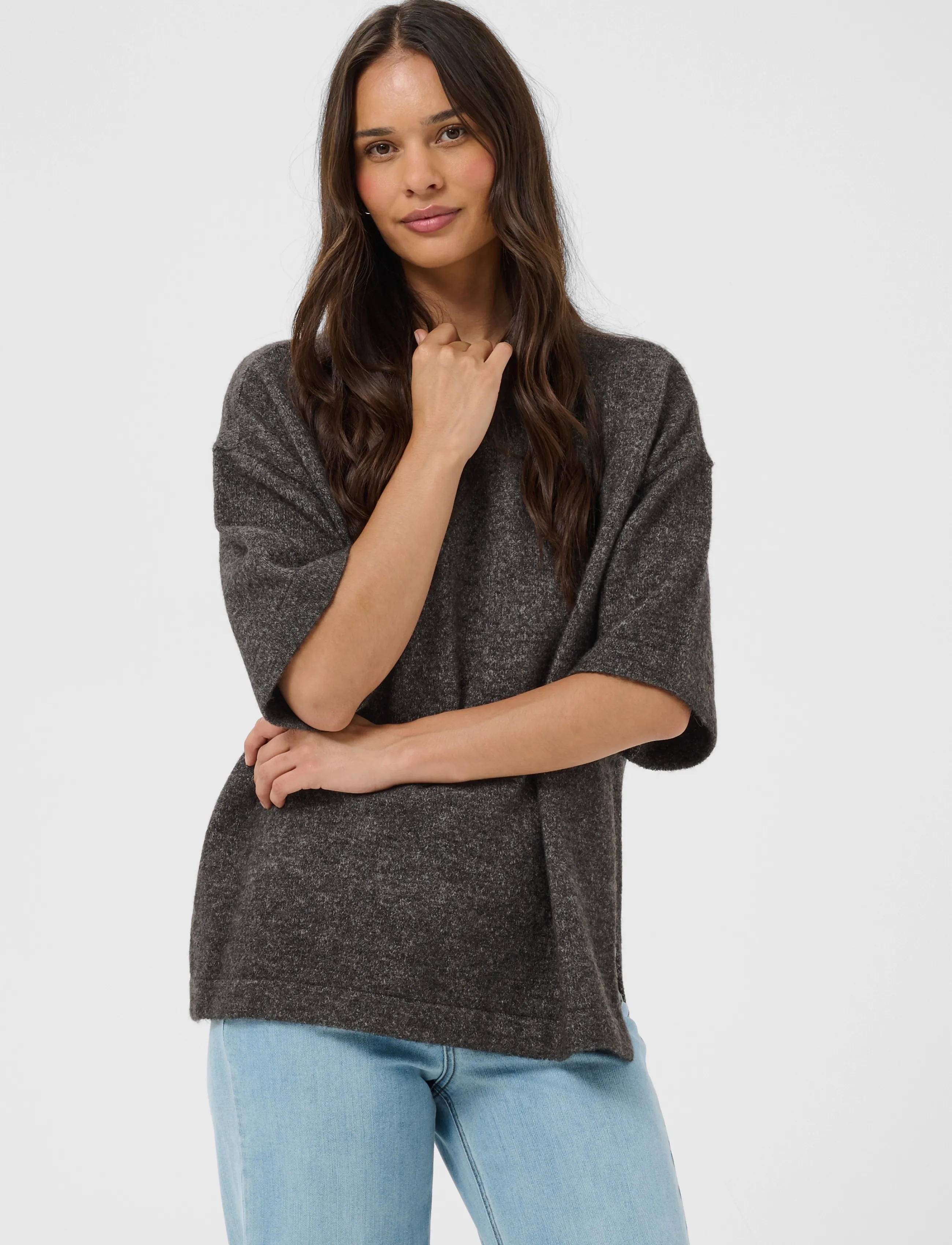 Kaffe - KAniel Pullover - jumpers - dark grey melange - 2