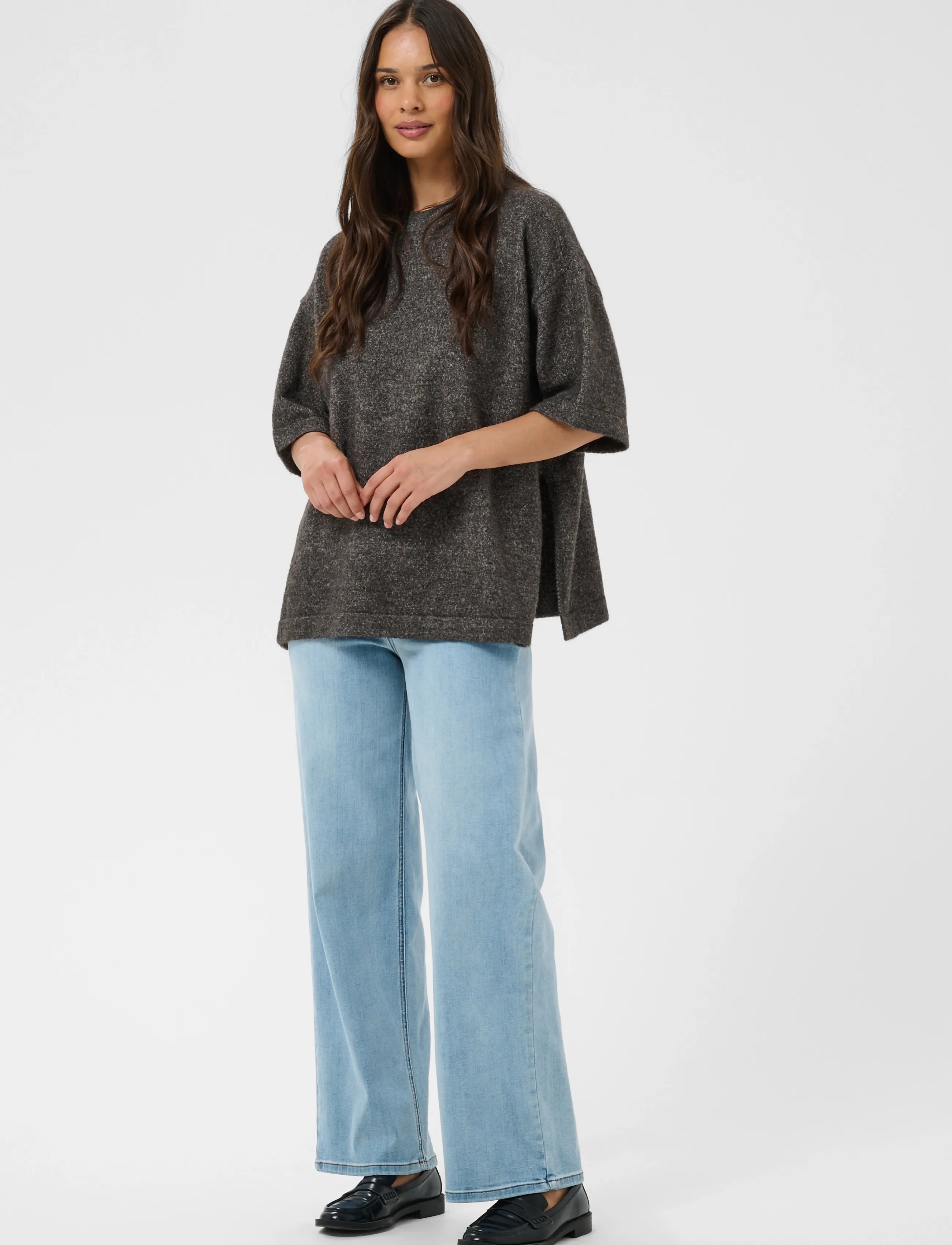 Kaffe - KAniel Pullover - jumpers - dark grey melange - 3