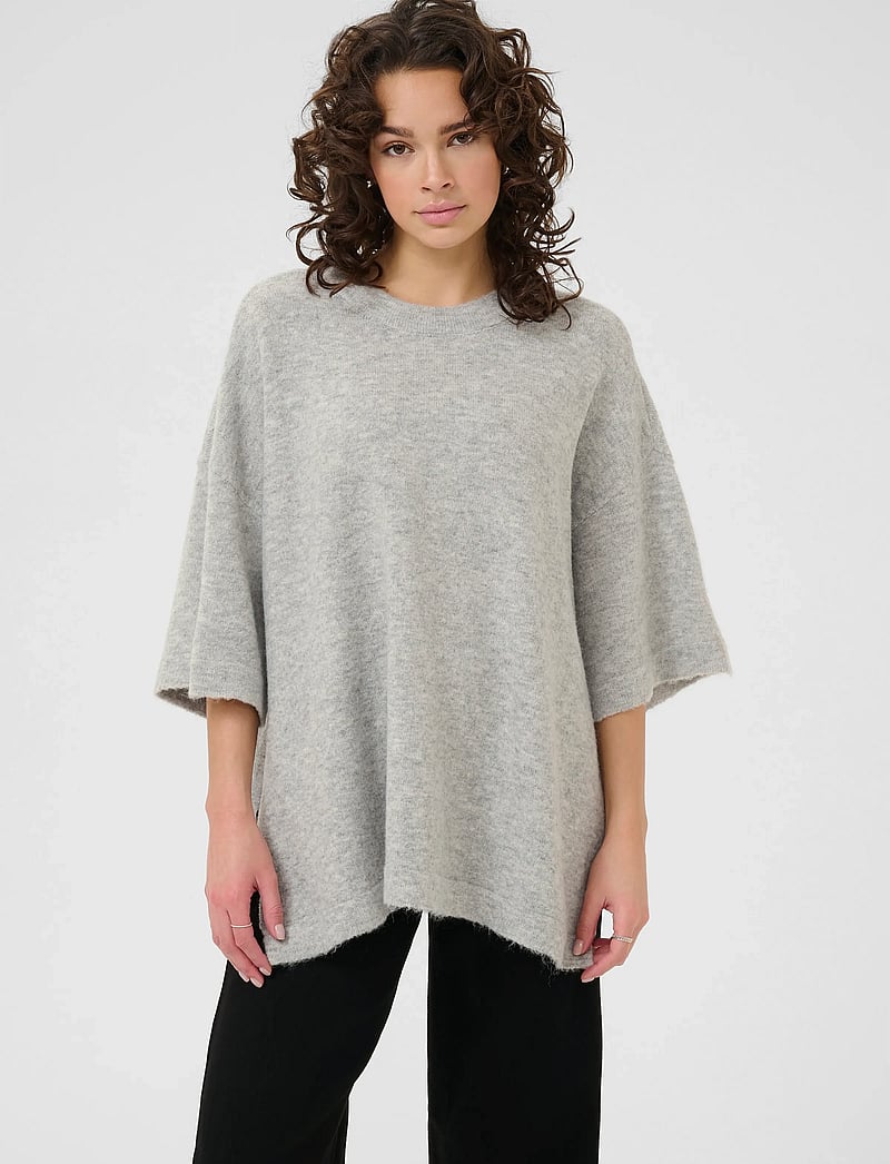 Kaffe - KAniel Pullover - stickade tröjor - light grey melange - 0