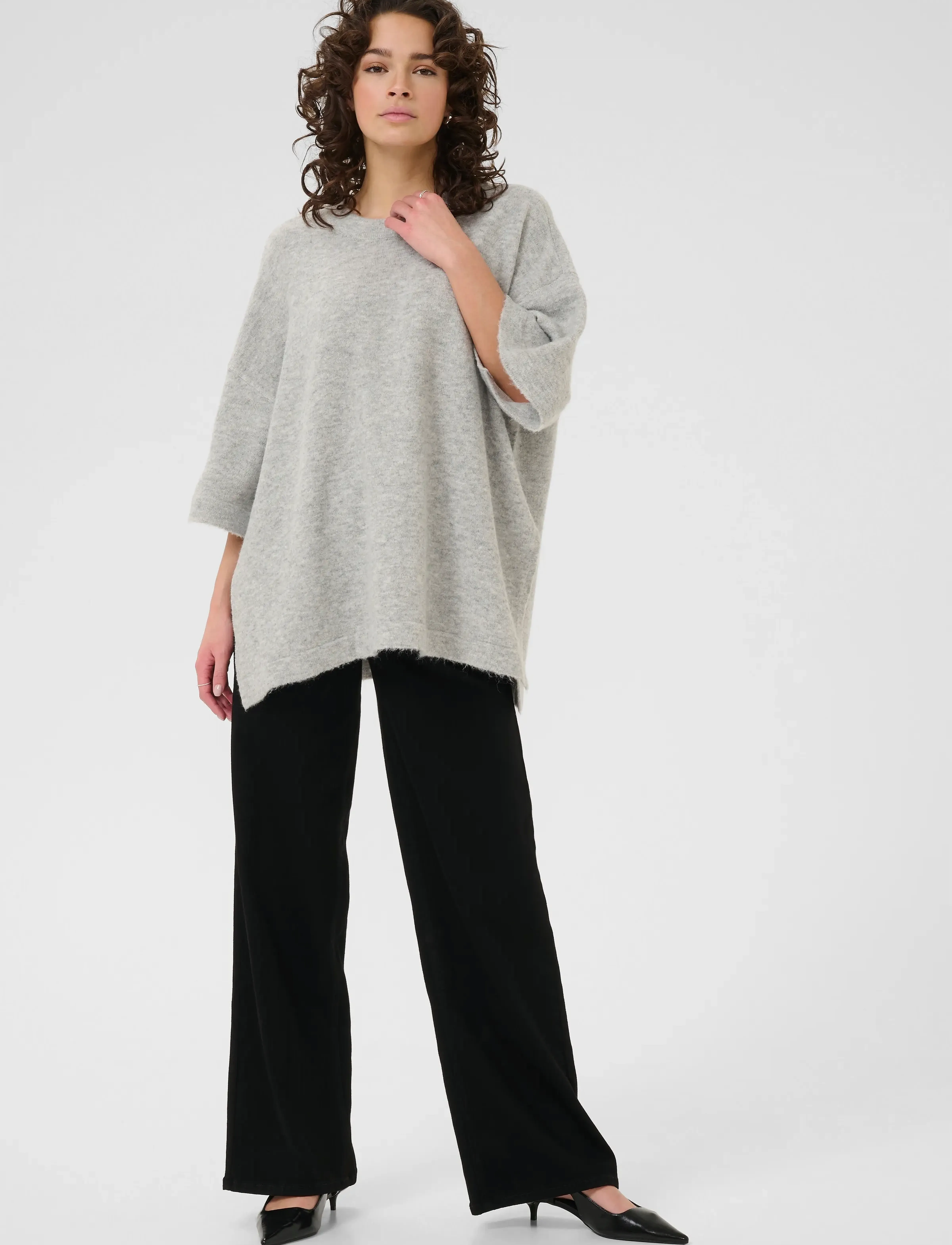 Kaffe - KAniel Pullover - megztiniai - light grey melange - 3
