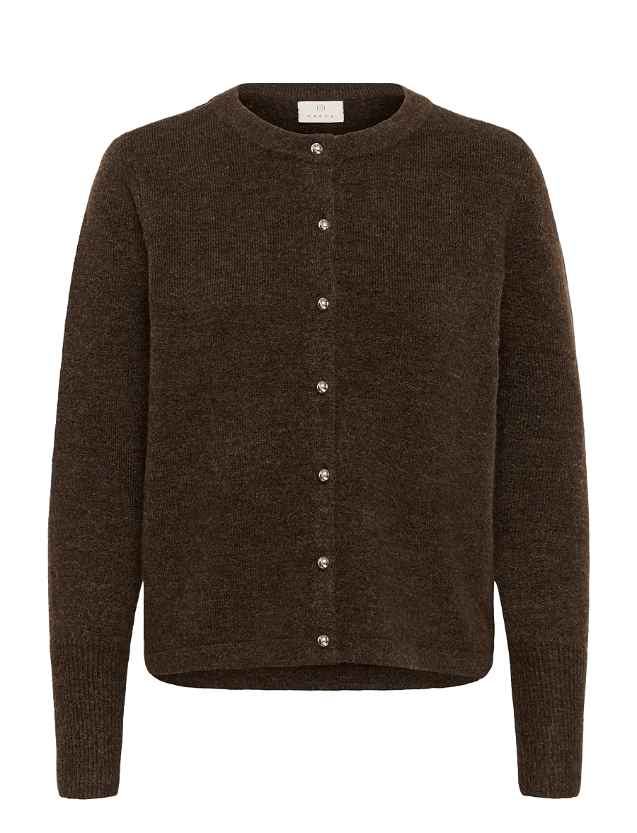Kaffe - KAniel Knit Cardigan - arkityyli - chocolate brown melange - 0
