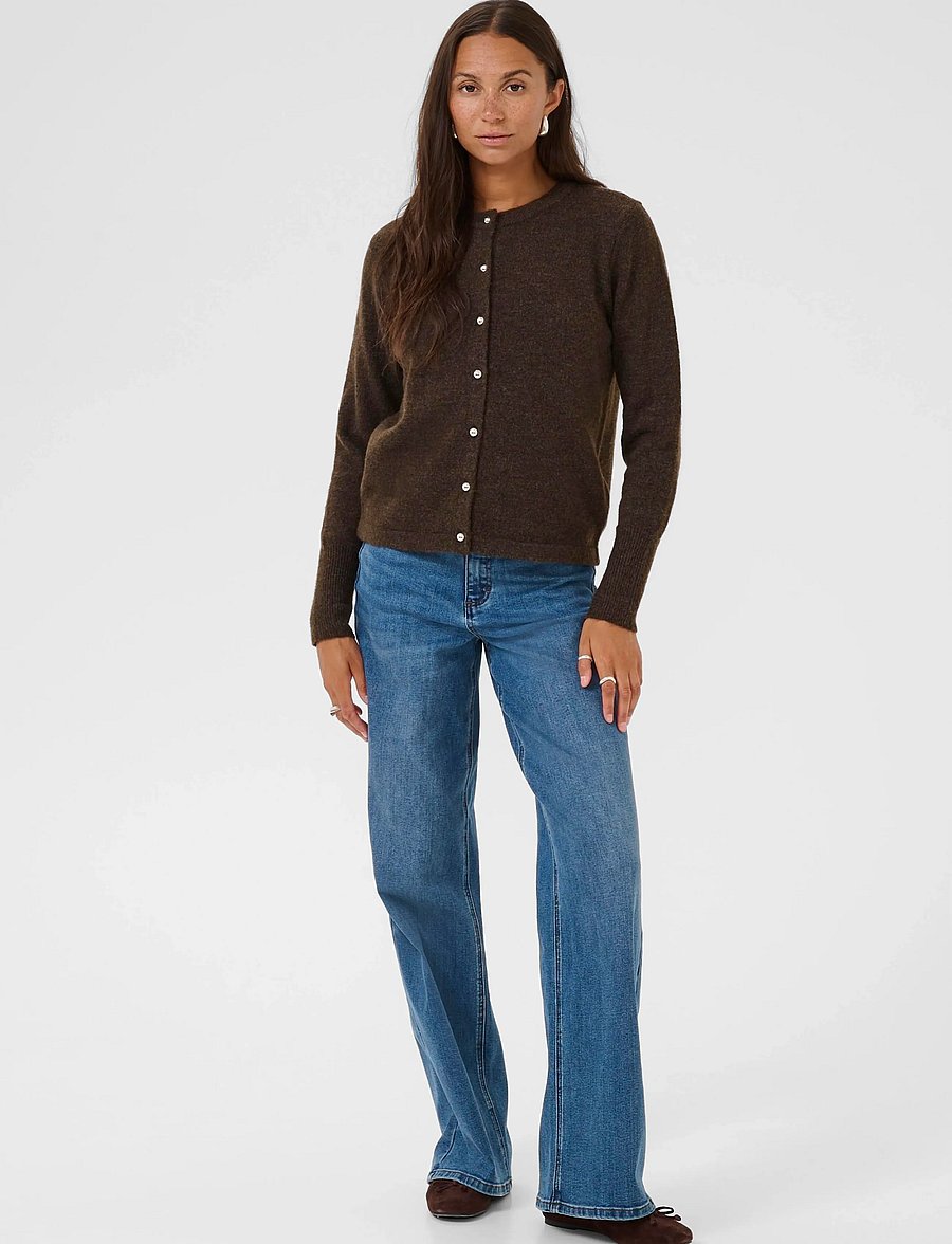 Kaffe - KAniel Knit Cardigan - arkityyli - chocolate brown melange - 3